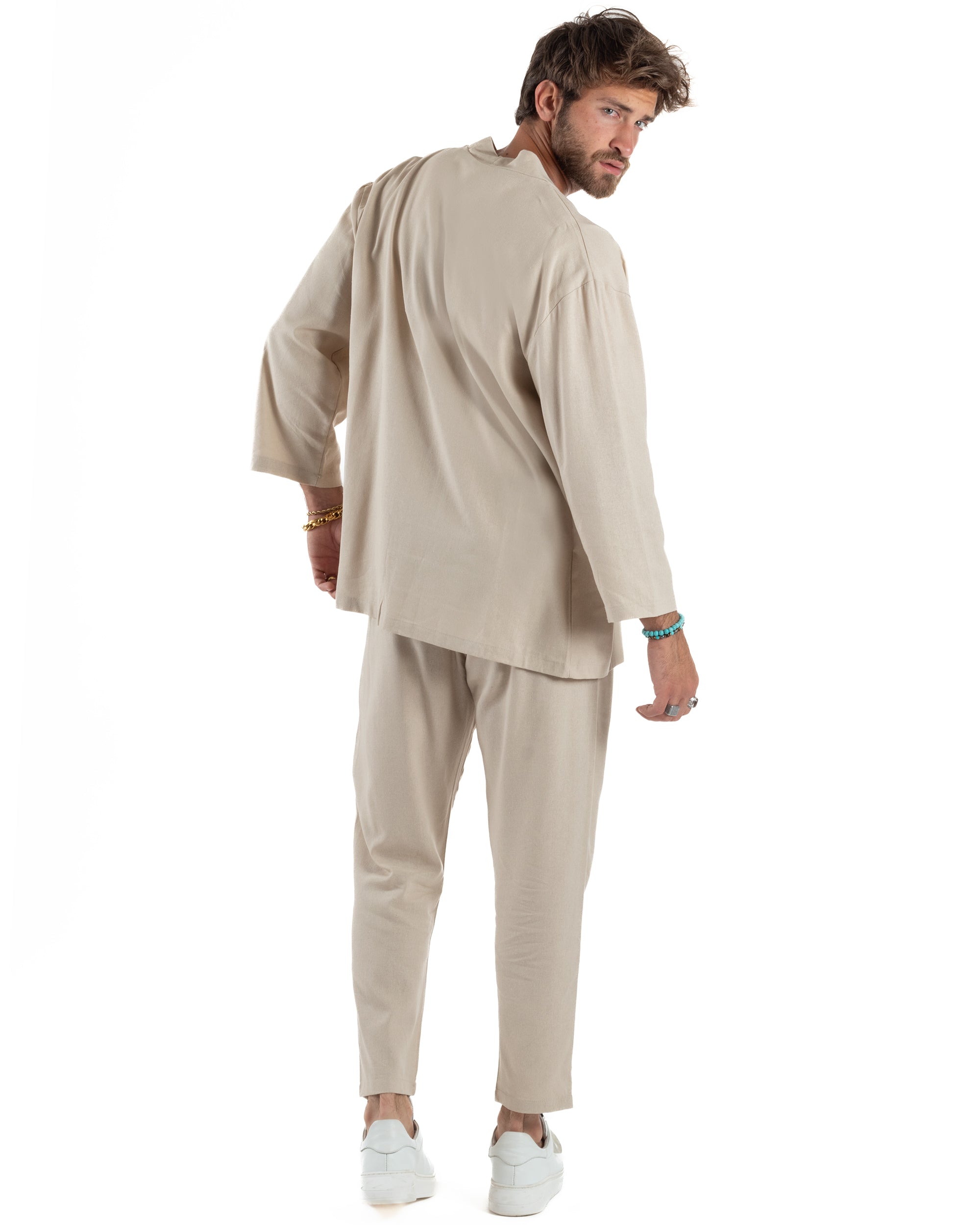 Coordinato Kimono Jogger Lino OU2508A