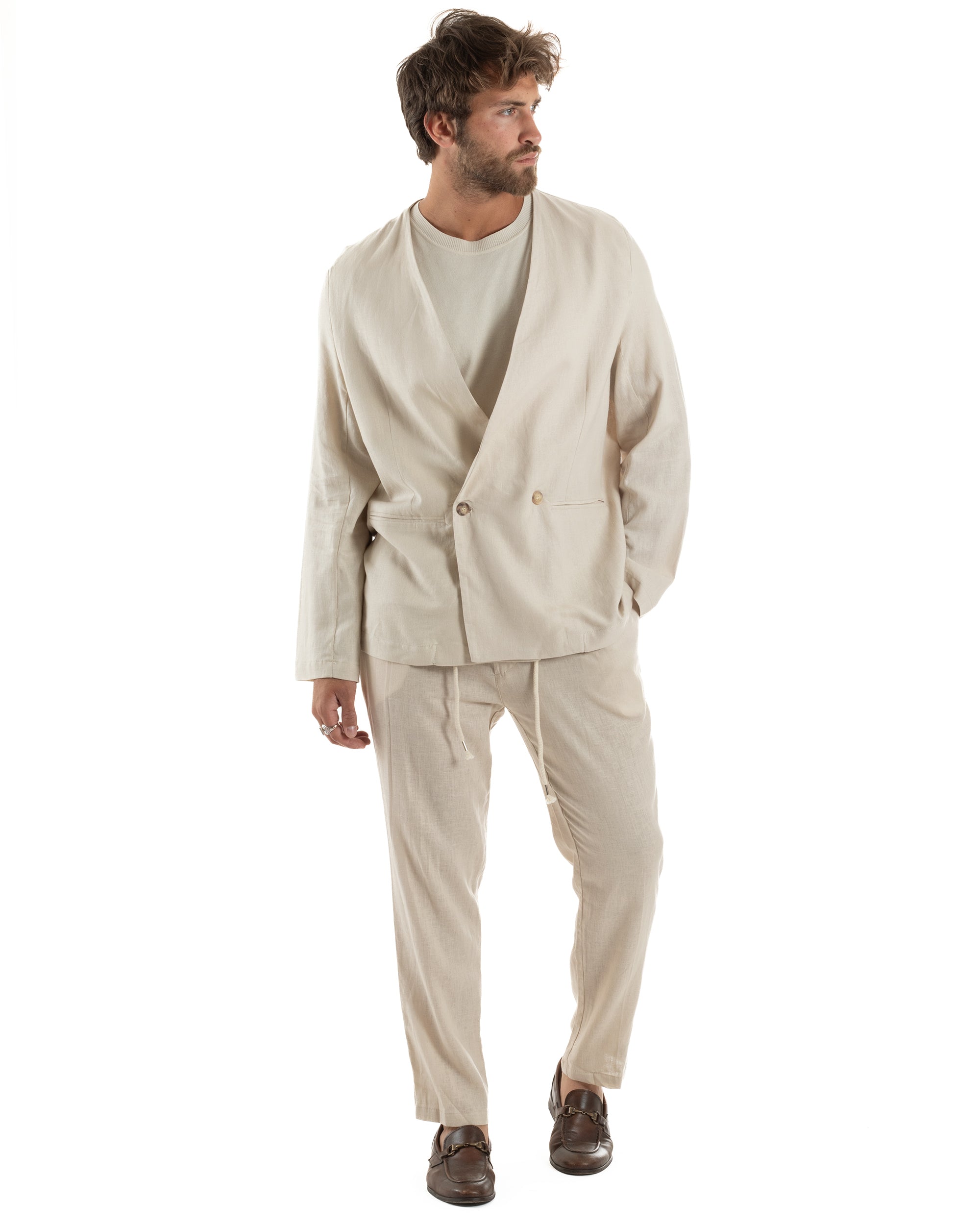 Completo Giacca Pantaloni Lino OU2520A