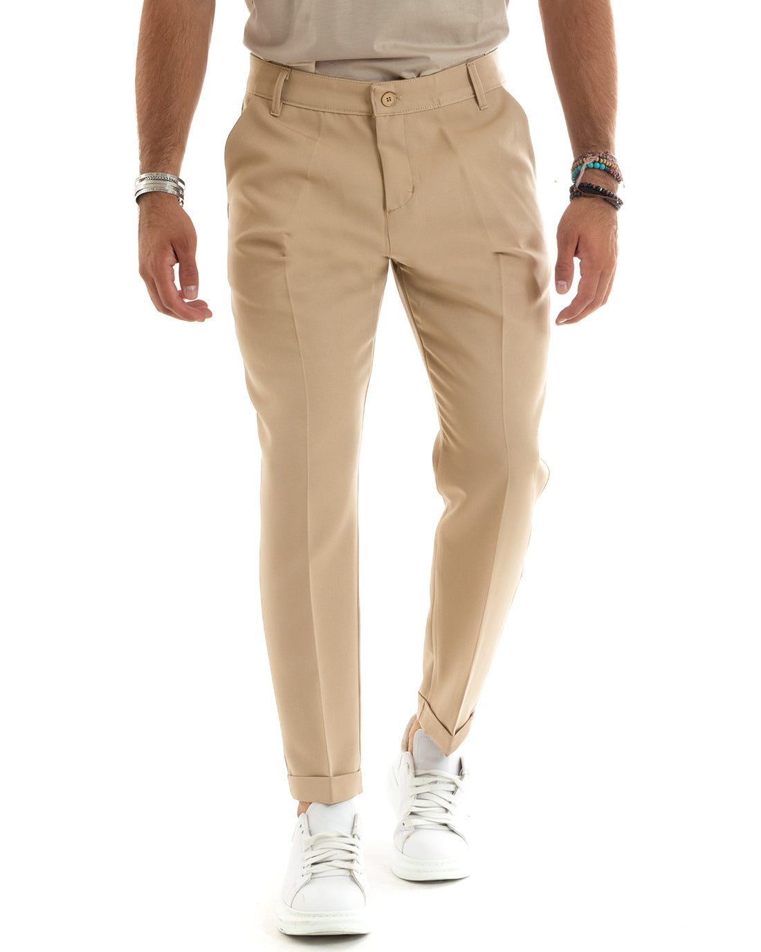 Abito Uomo Monopetto Vestito Viscosa Completo Giacca Pantaloni Camel Elegante GIOSAL-OU2525A