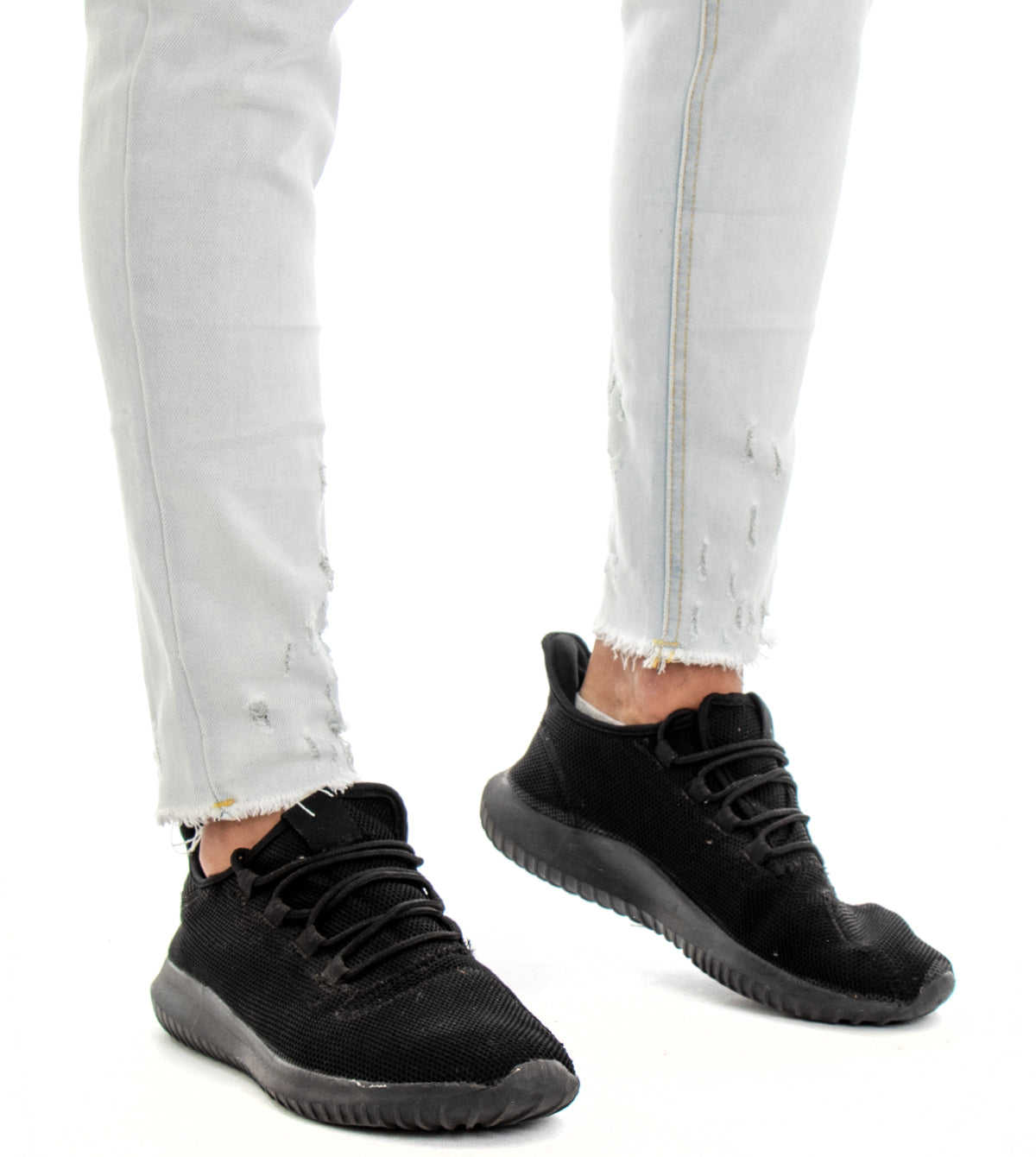 Pantaloni Jeans Uomo Slim Fit Denim Chiaro Con Rotture Casual GIOSAL-P2954A