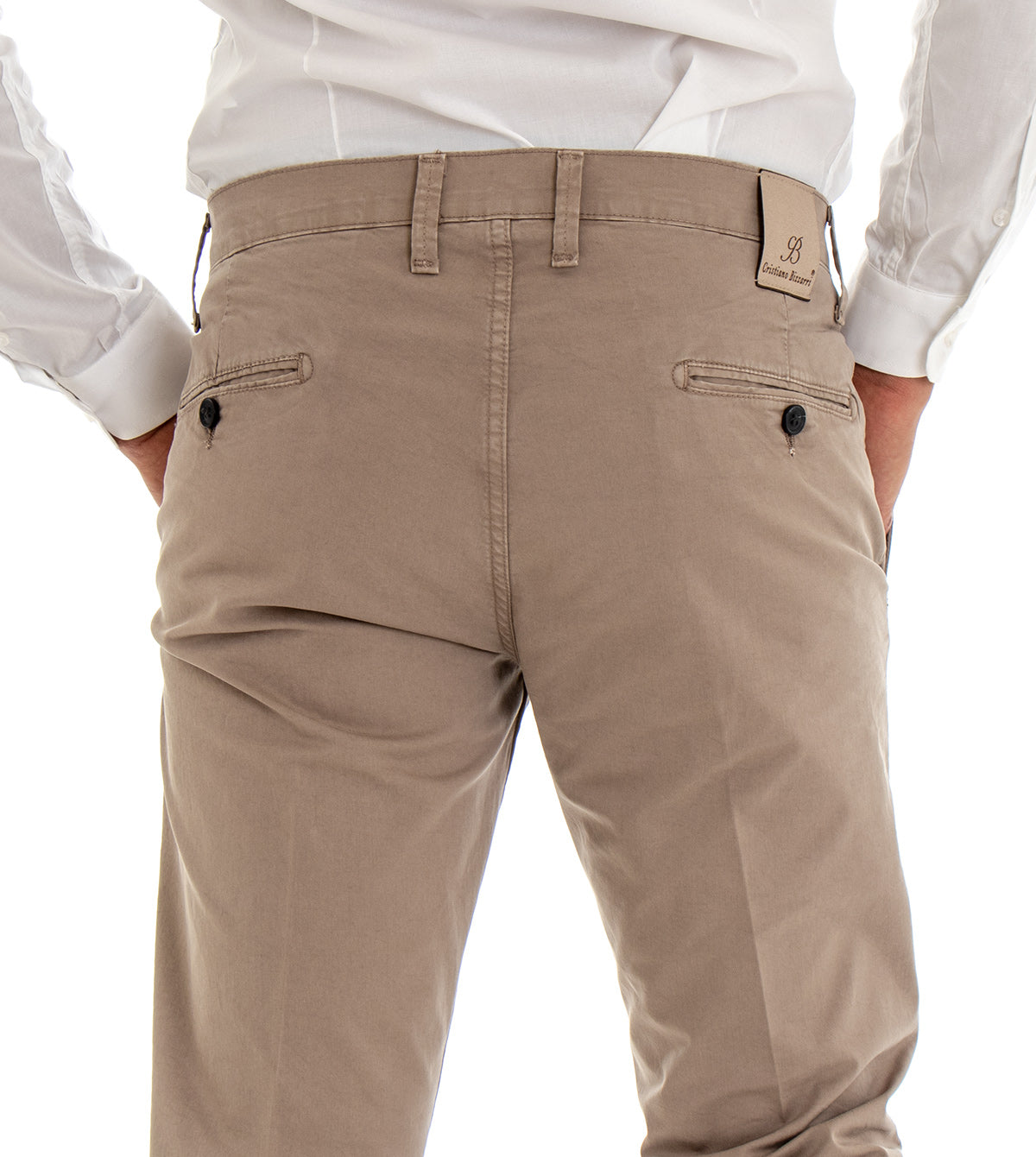Pantaloni Uomo Tasca America Con Pinces Cotone Tinta Unita Fango GIOSAL-P2965A