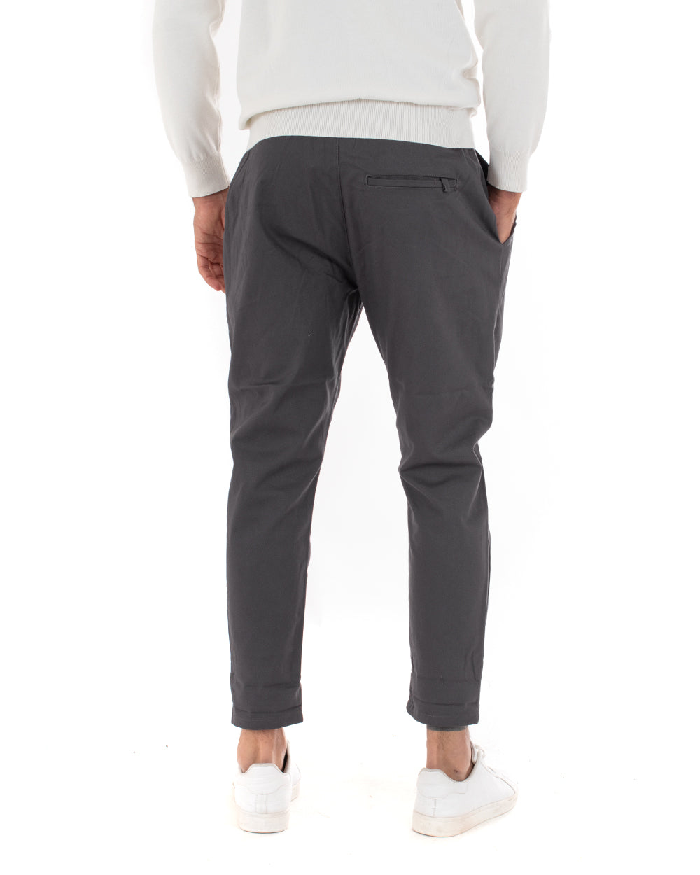 Men's Long Casual Plain Gray Casual Pants GIOSAL