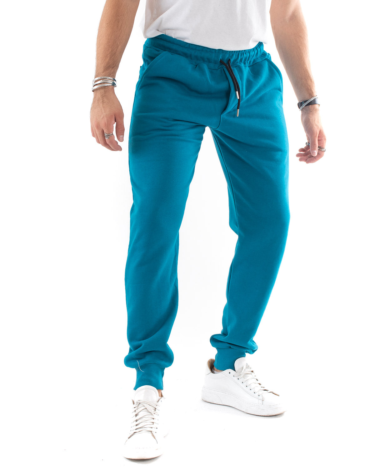 Pantaloni Uomo Pantalaccio Tuta Basic Comodo Caldo Felpato Polycot Ottanio GIOSAL-P5544A