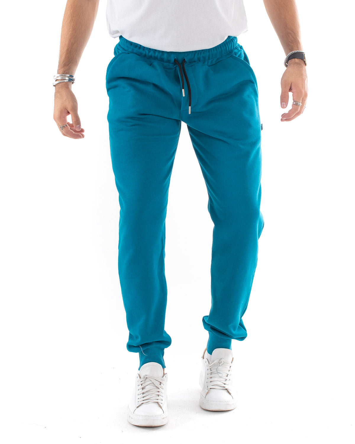 Pantaloni Uomo Pantalaccio Tuta Basic Comodo Caldo Felpato Polycot Ottanio GIOSAL-P5544A