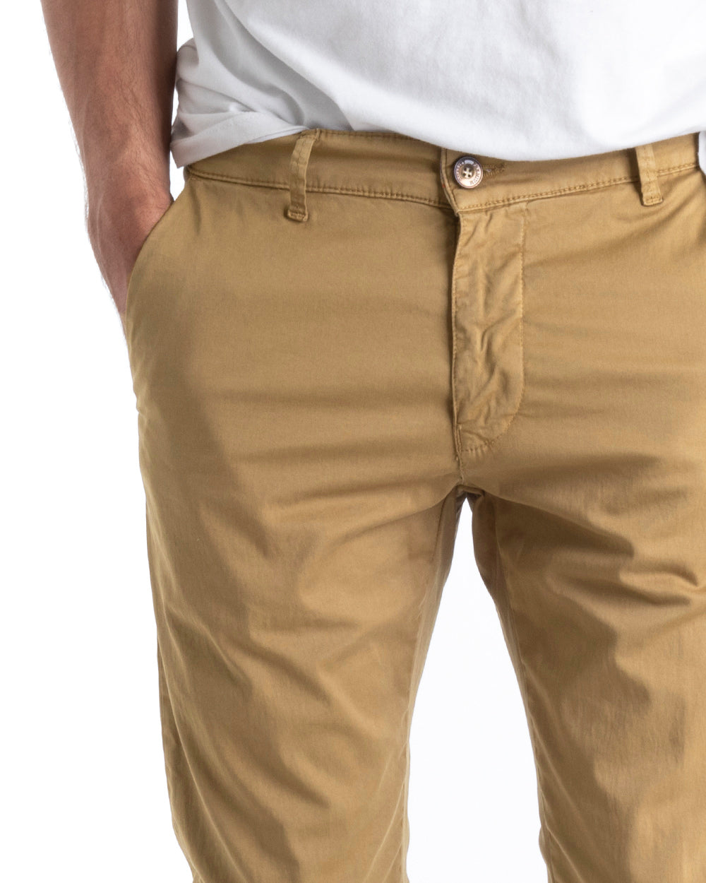 Men's Long Solid Color Classic Camel Basic Trousers GIOSAL-P5698A