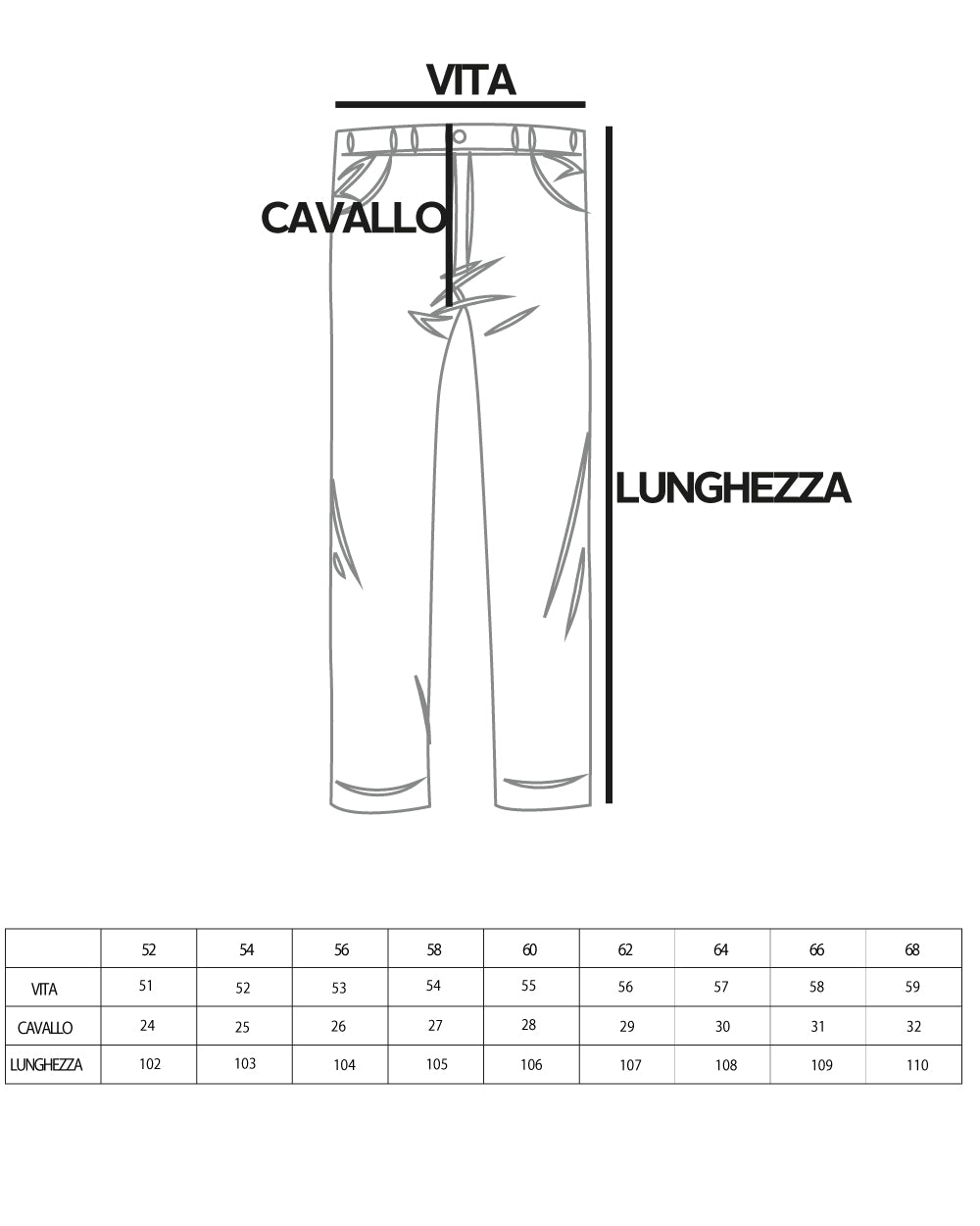 Pantaloni uomo taglie on sale calibrate