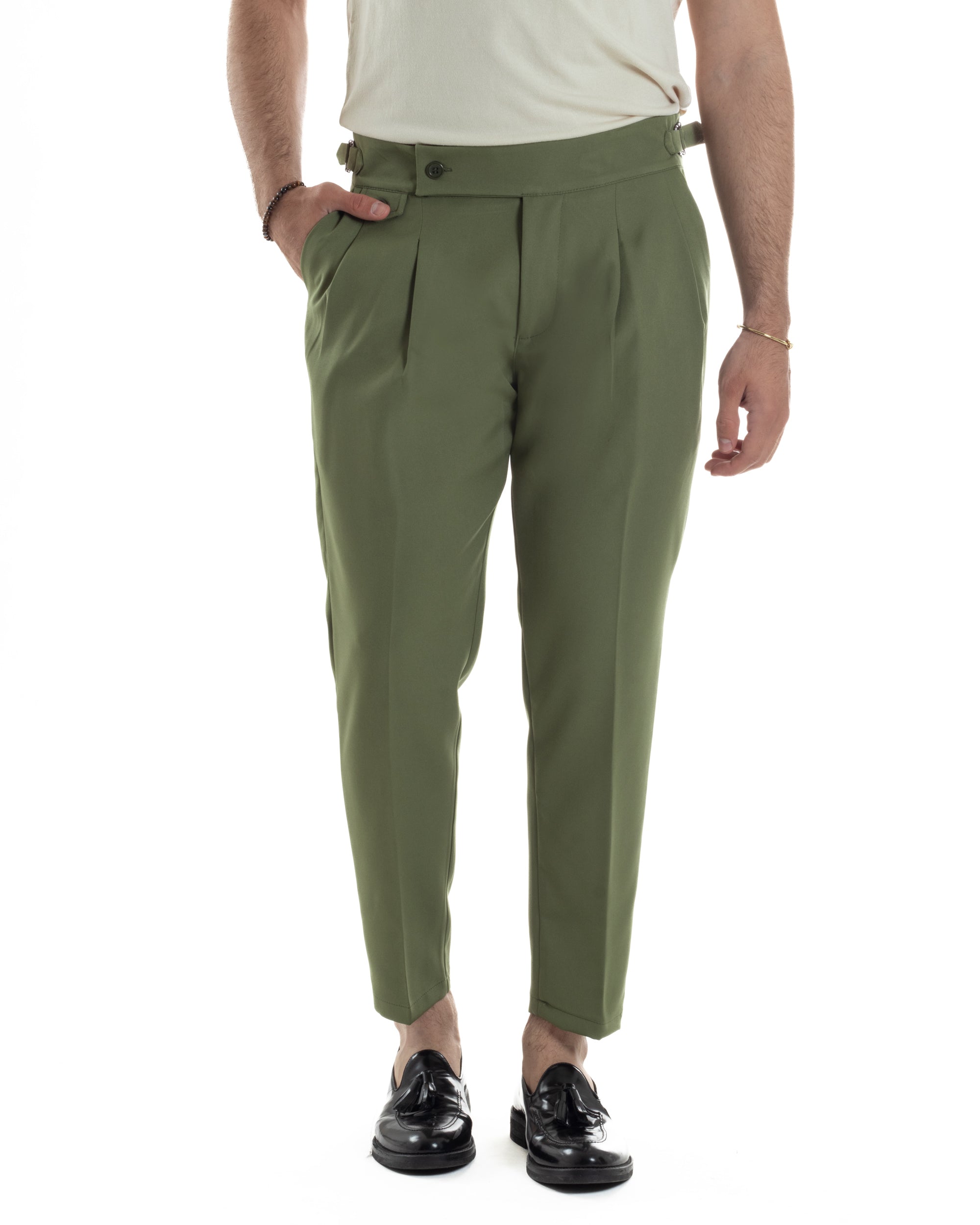 Slim Fit Pantaloni Uomo Vita Alta Jeans Uomo Vita Alta Beige