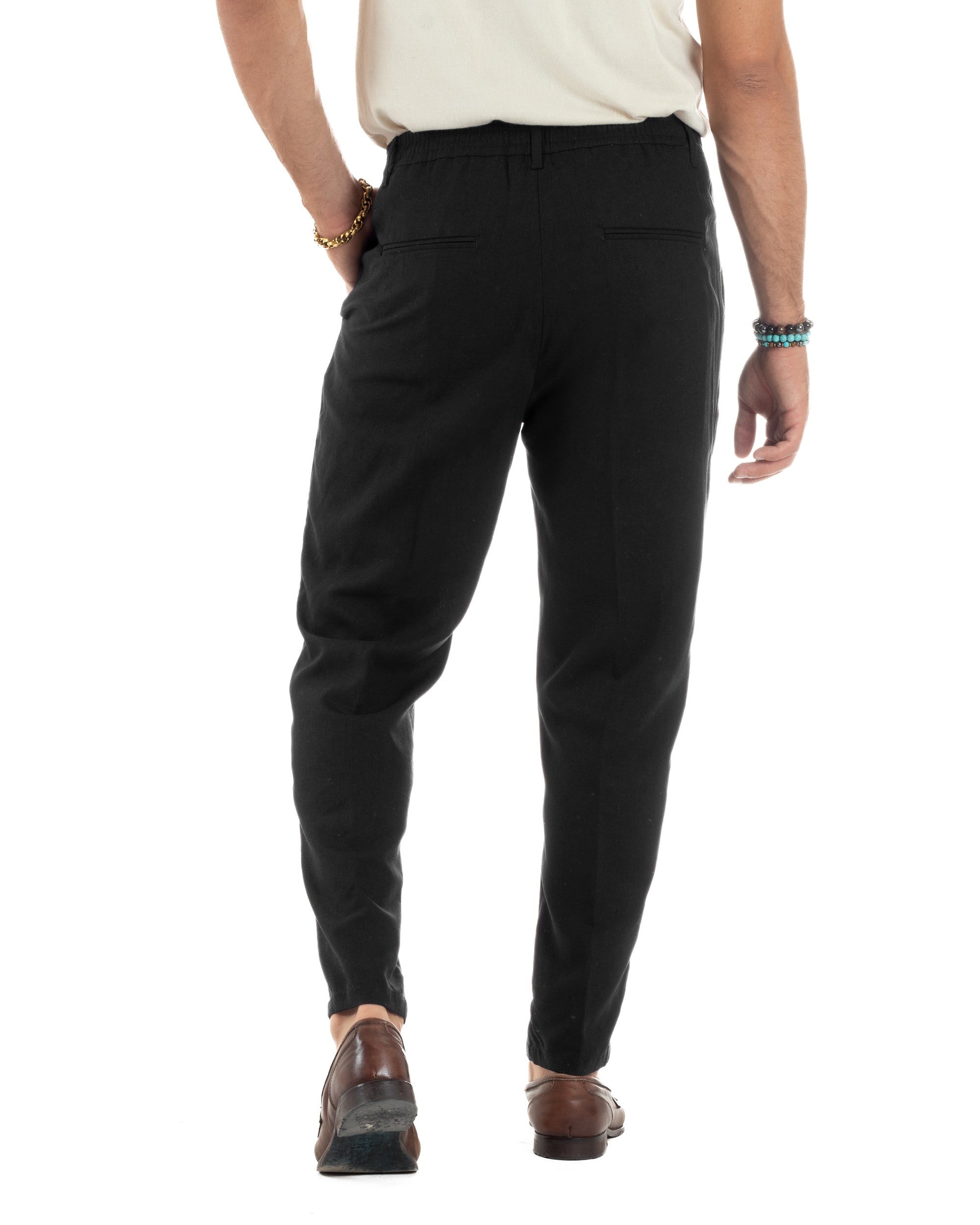 Pantalone classico regular fit tessuto spigato Pantalone classico regular fit tessuto spigato