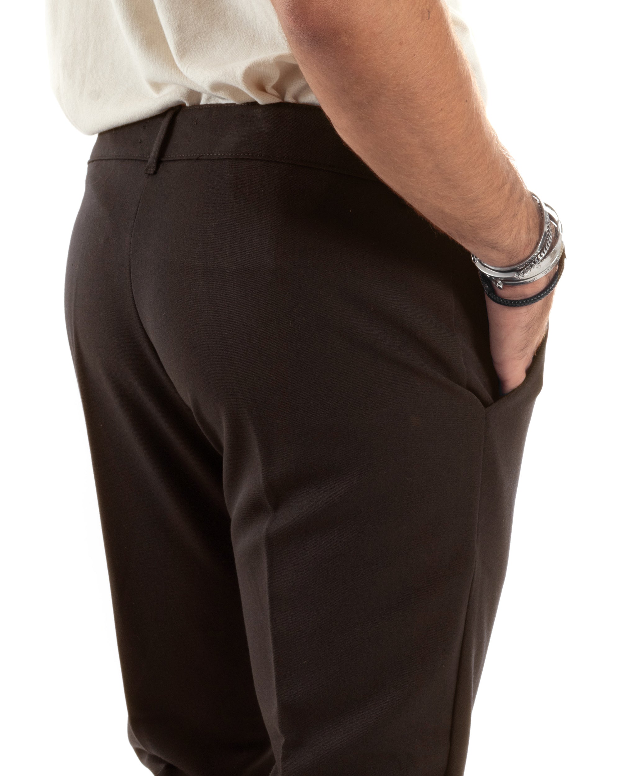 Men's Pants Viscose Pocket America Classic Elongated Button Casual Beige GIOSAL-P6170A
