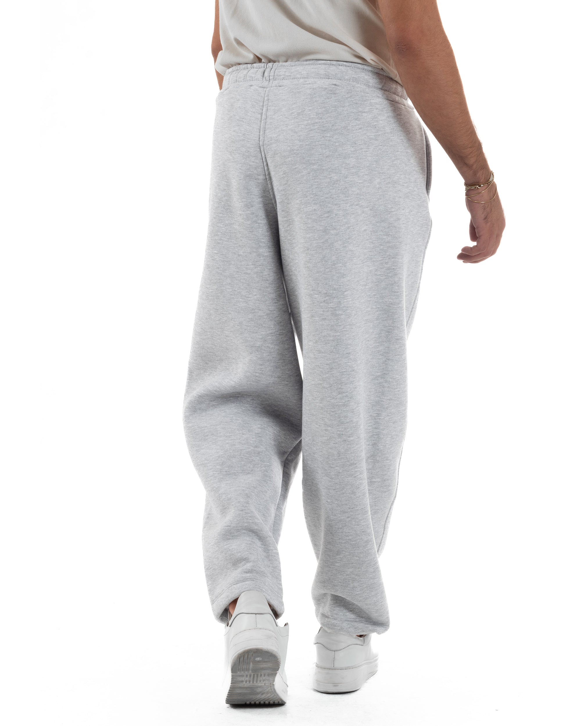 Pantaloni Tuta Balloon Fit Cotone Pantalaccio Japan Baggy Grigio P6363A