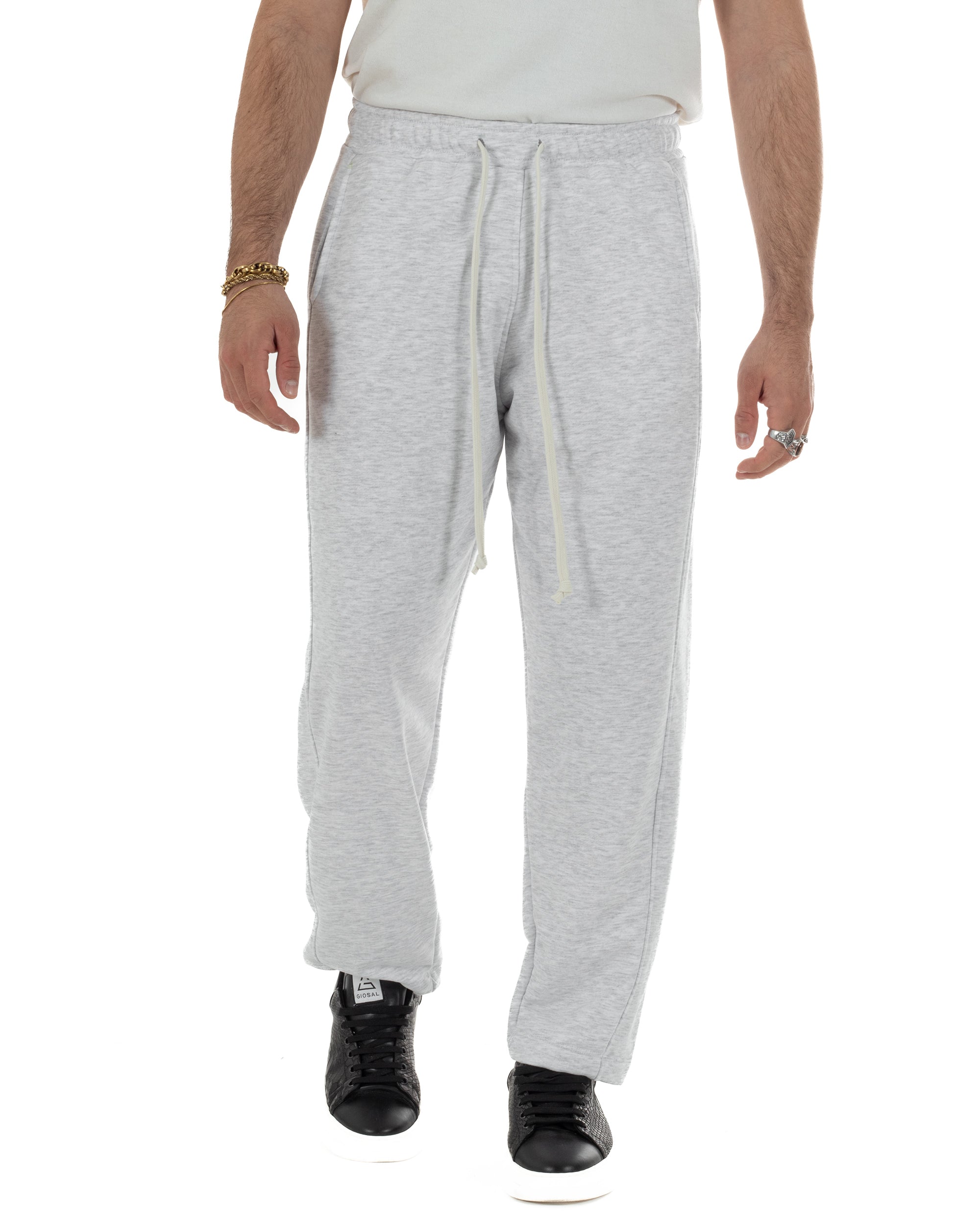 Vista frontale pantaloni tuta grigio balloon fit japan baggy uomo