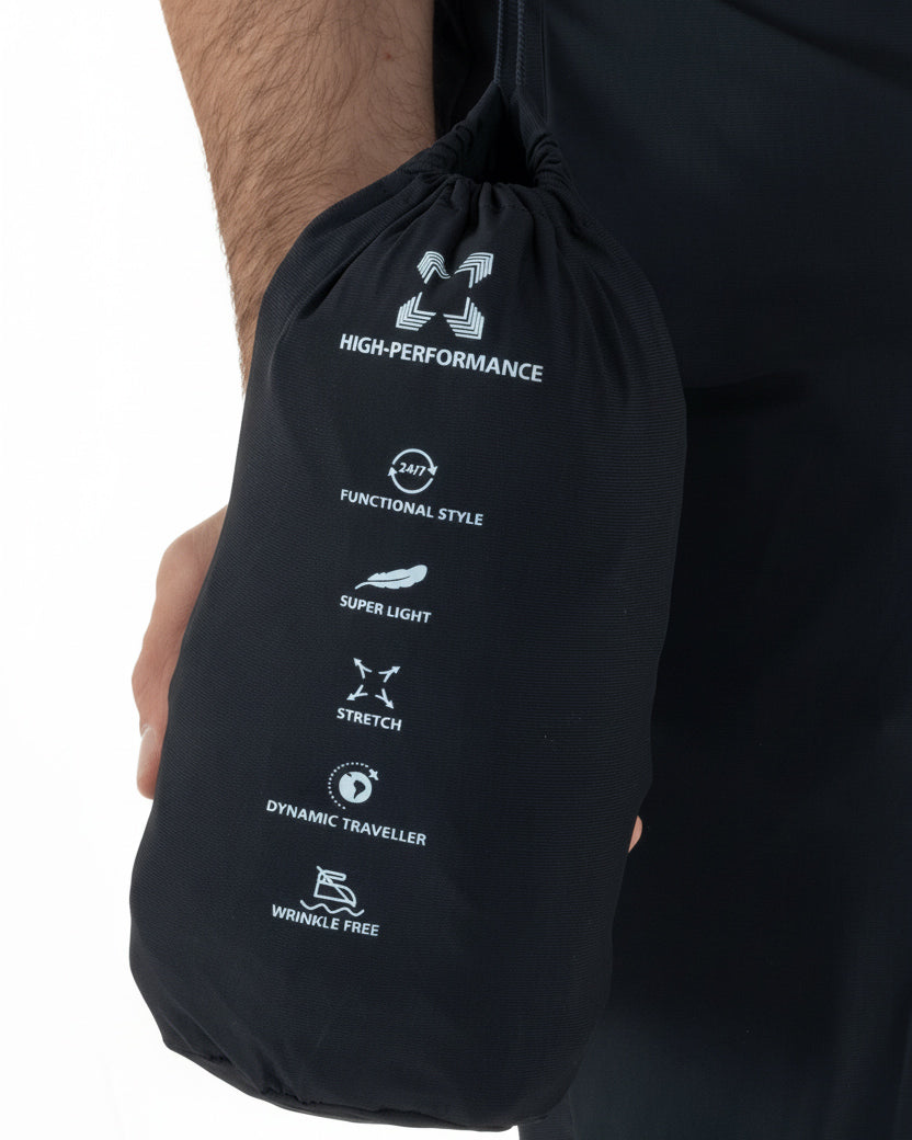 Pantaloni uomo no stiro impermeabile coulisse blu GIOSAL-P6463A