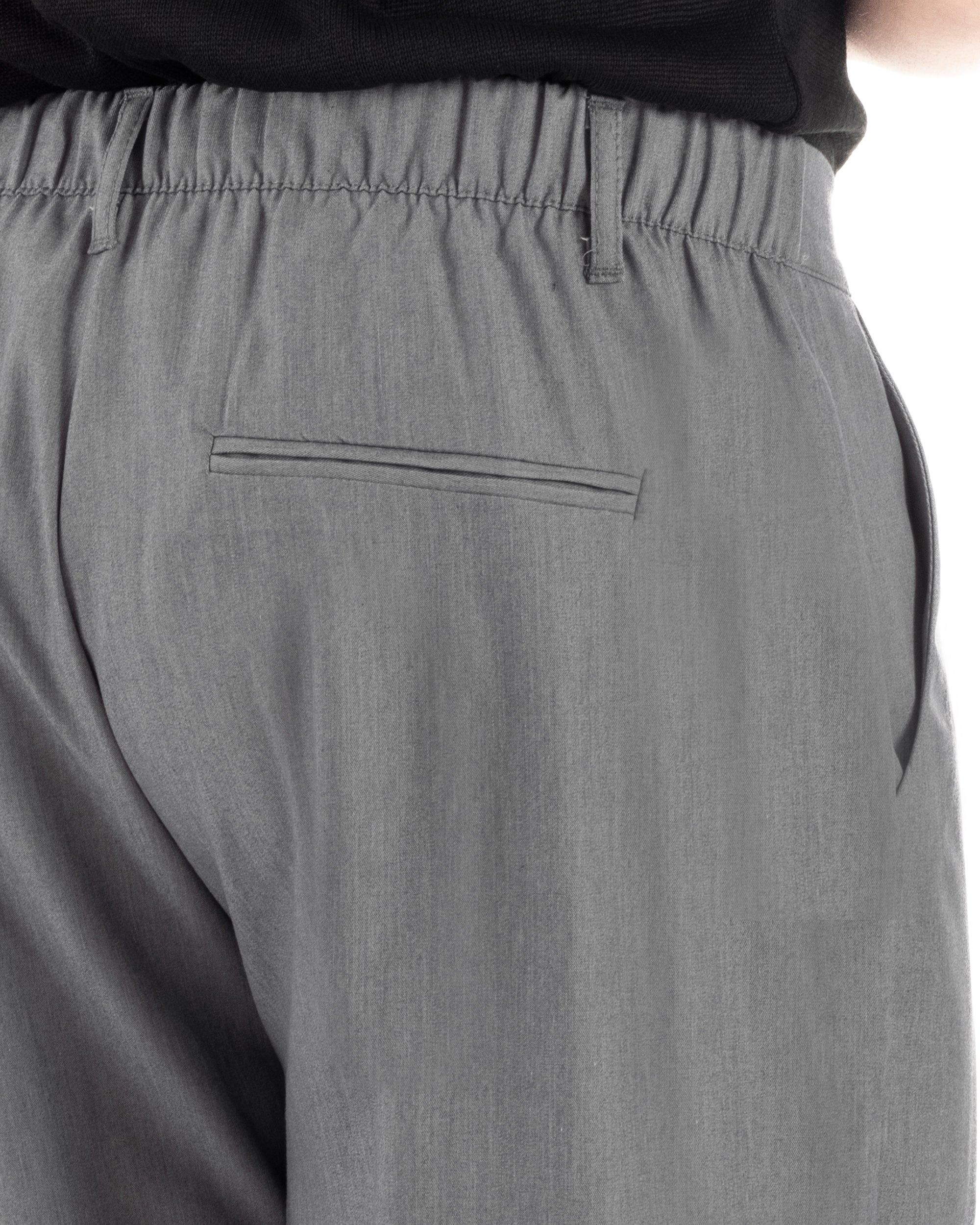 Pantaloni uomo viscosa leggero fondo largo baggy con pinces grigio GIOSAL-P6473A