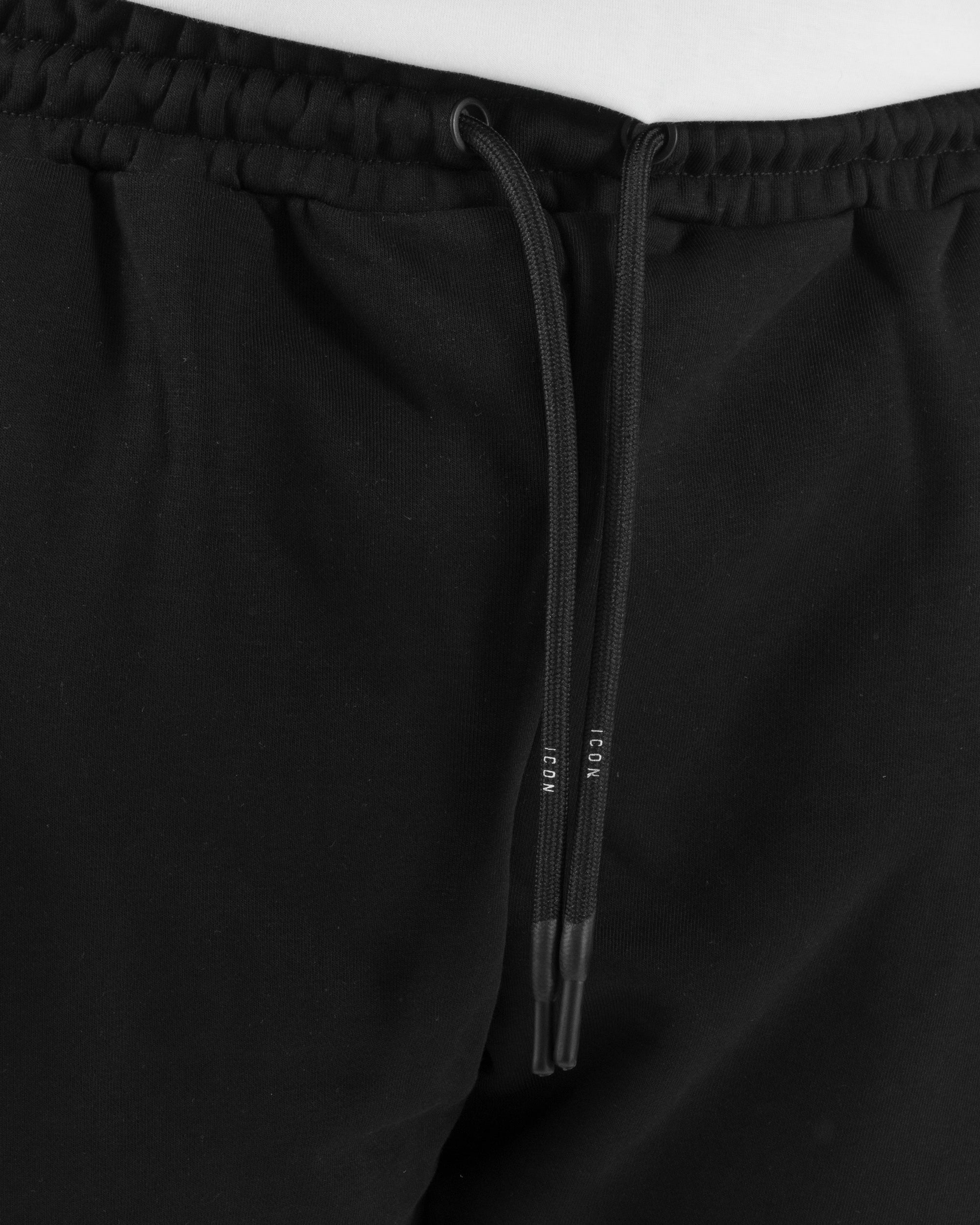 Pantaloni uomo pantalaccio tuta cotone logo basic nero ICON IUP003