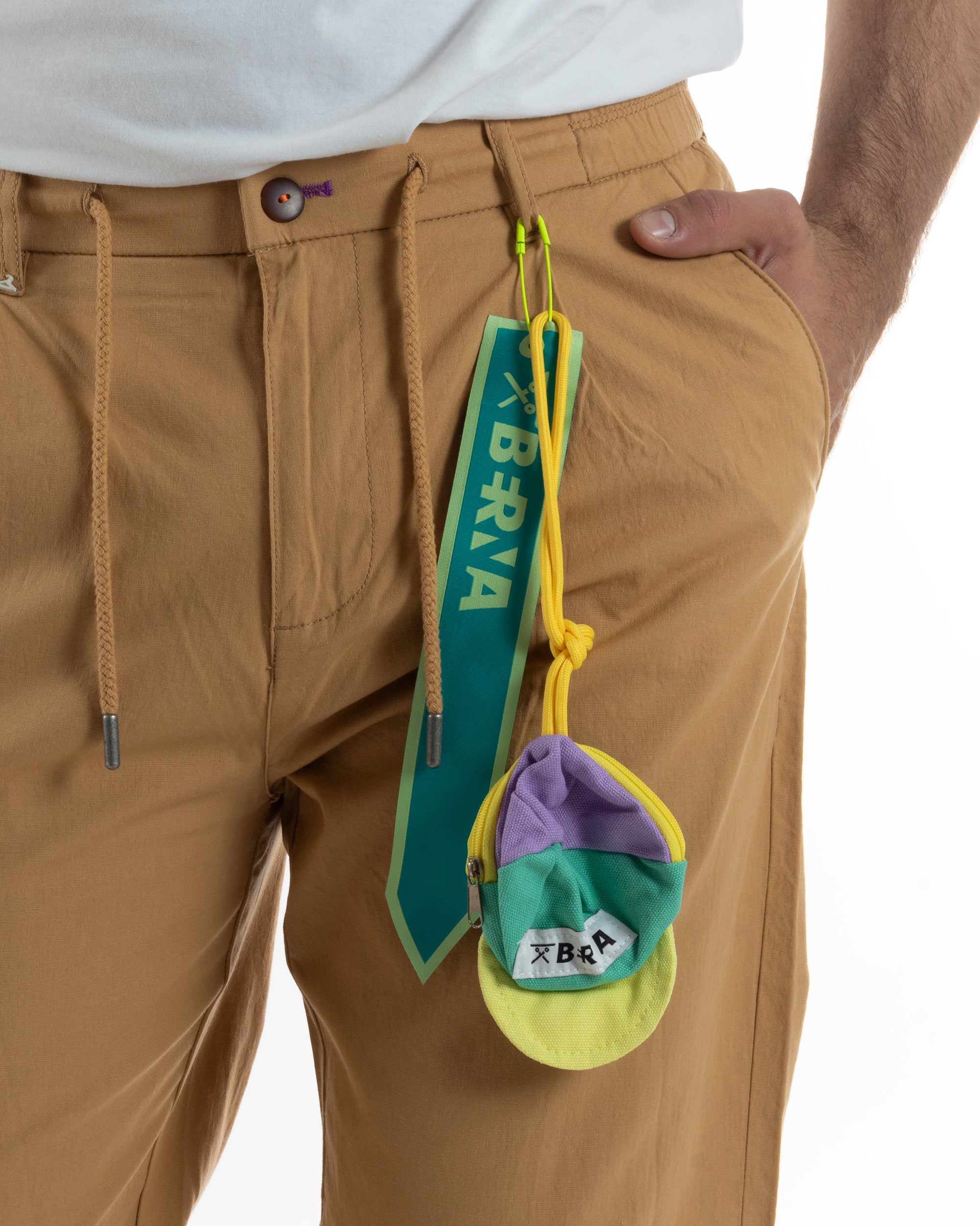 Pantaloni uomo pantalaccio chino lino elastico sul retro camel BERNA M-261237