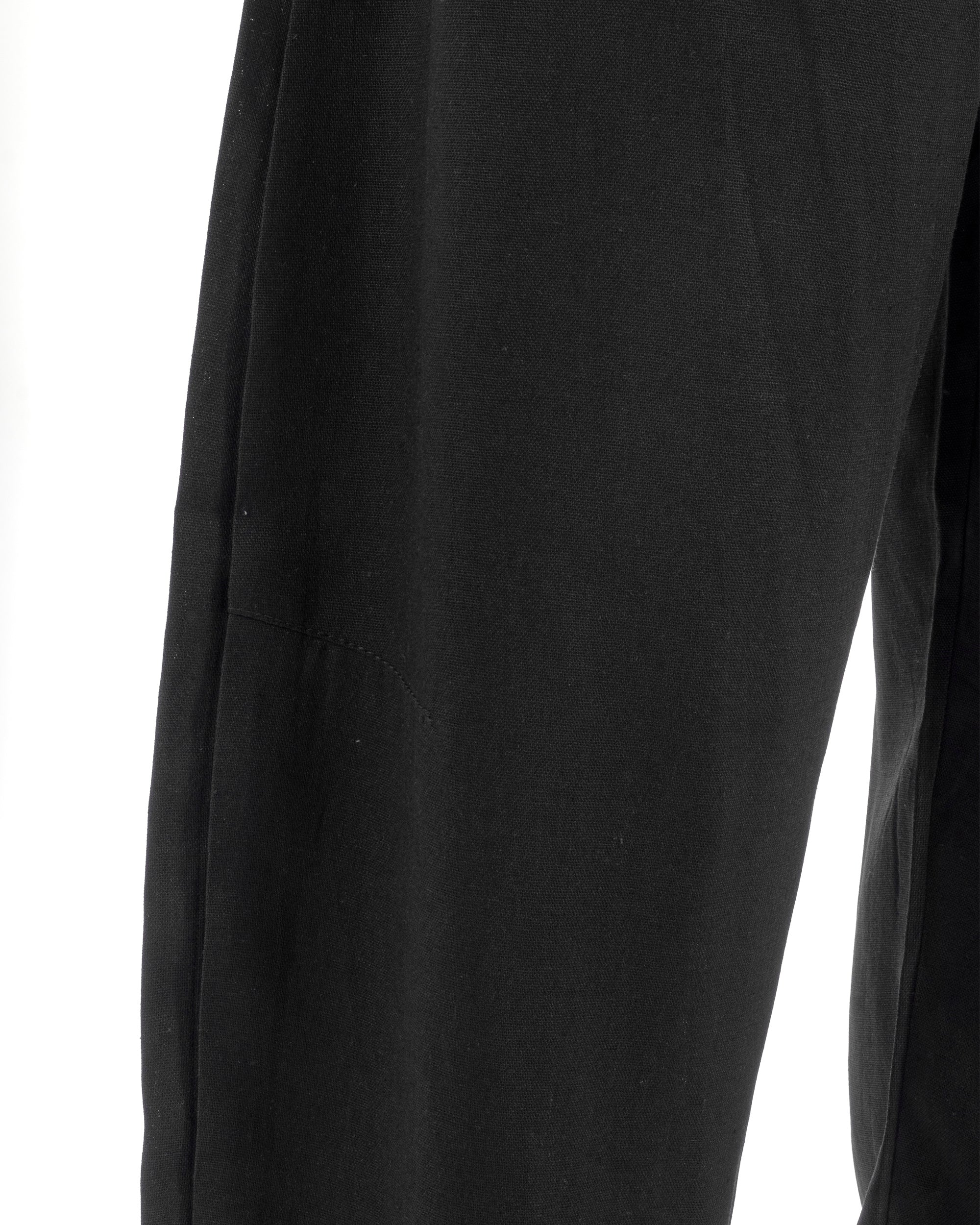 Pantaloni uomo lino baggy fit cinque tasche nero GIOSAL-P6502A