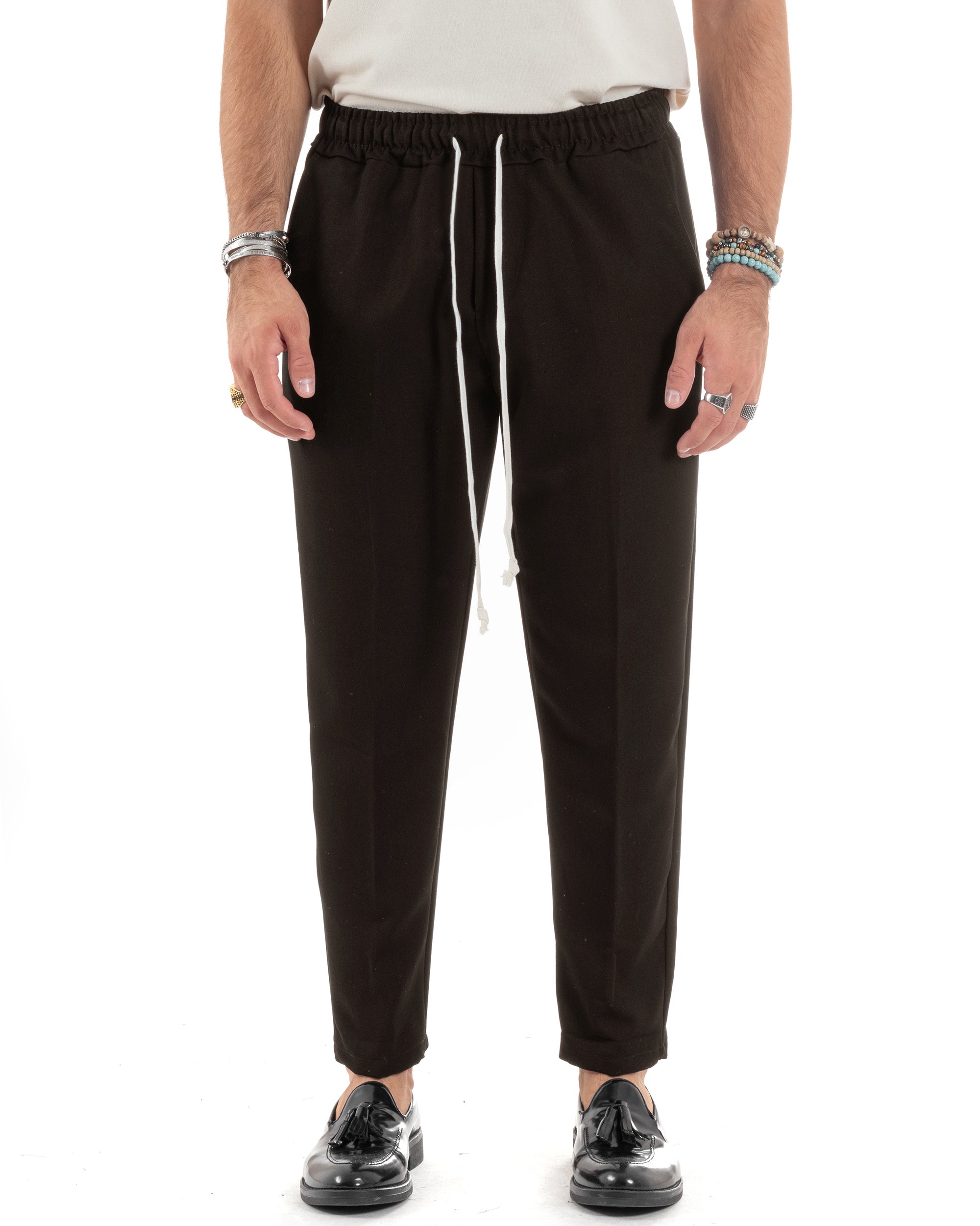 Pantaloni uomo pantalaccio morbido coulisse viscosa invernale marrone P6522A