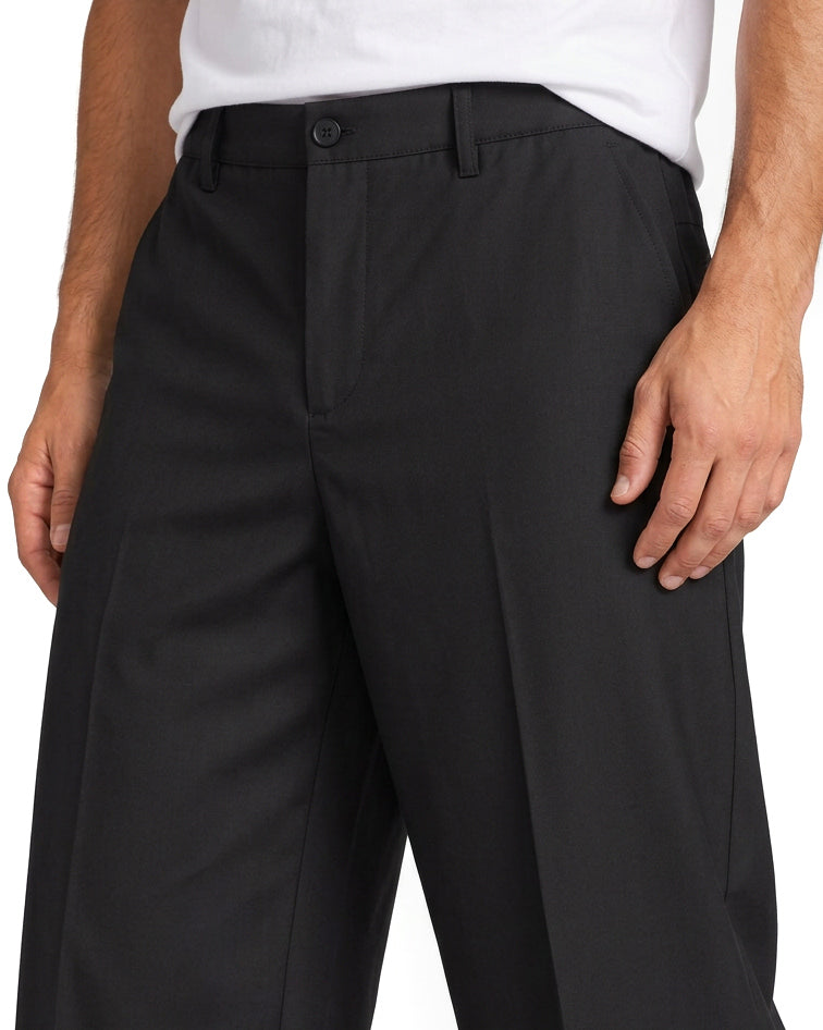 Pantaloni uomo baggy fit wide leg e vita elasticizzata nero GIOSAL-P6530A