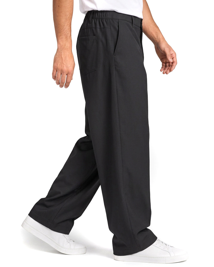 Pantaloni uomo baggy fit wide leg e vita elasticizzata nero GIOSAL-P6530A