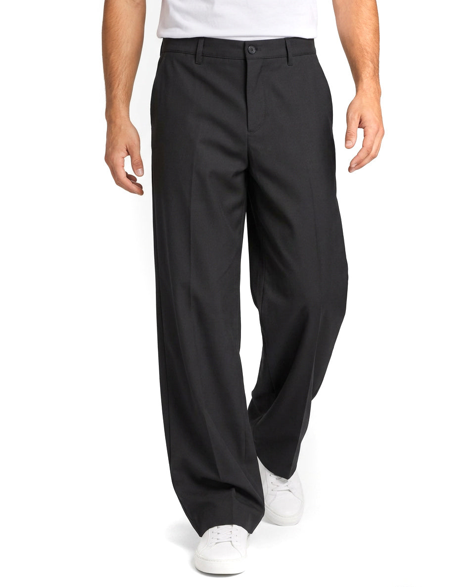 Pantaloni uomo baggy fit wide leg e vita elasticizzata nero GIOSAL-P6530A