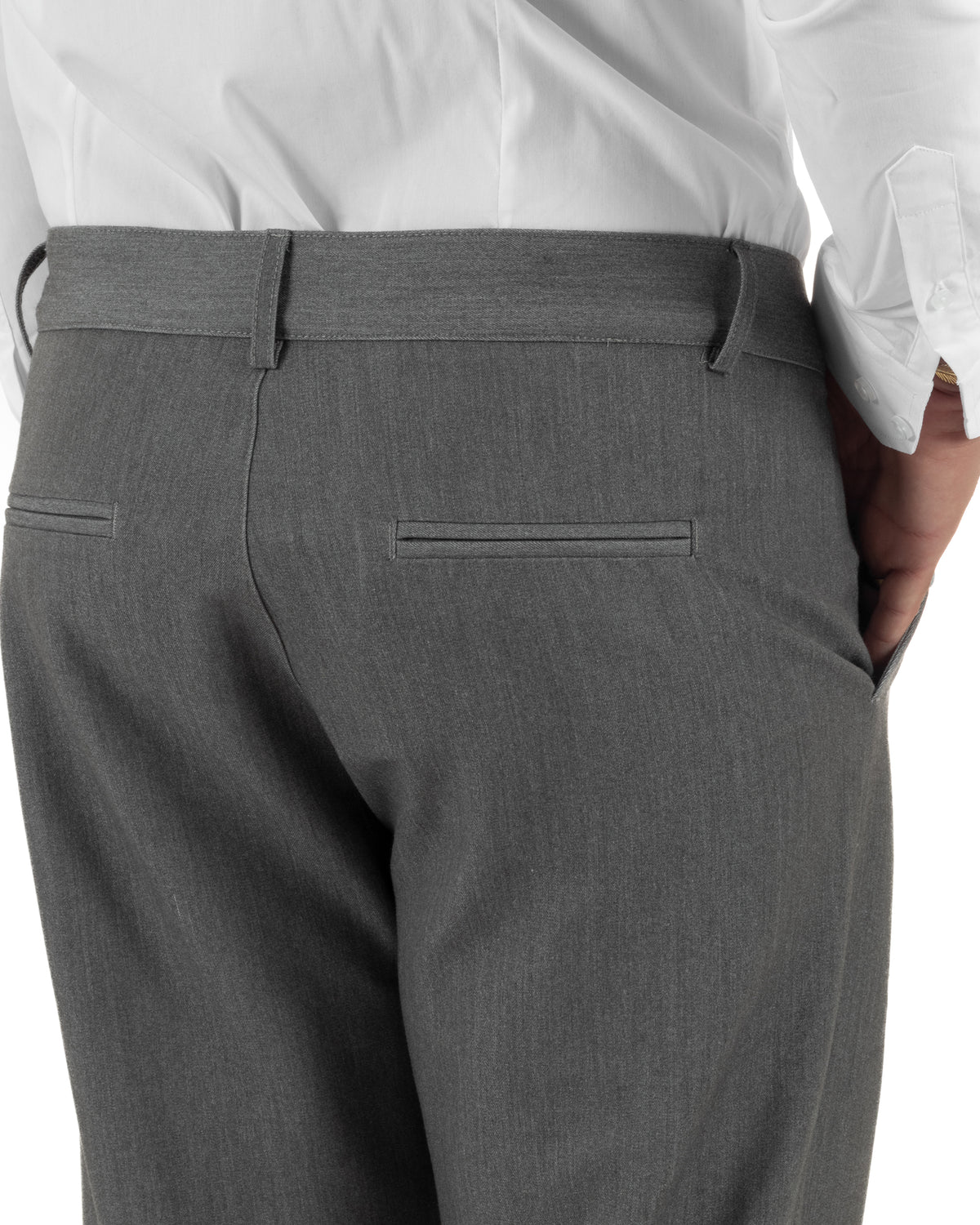 Pantaloni uomo viscosa eleganti affusolata con pinces grigio GIOSAL-P6536A