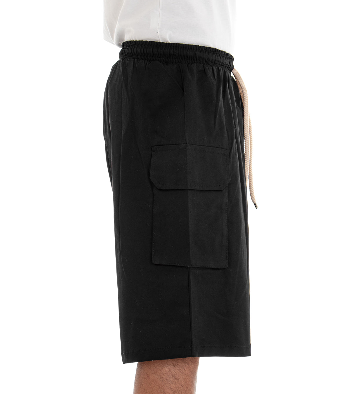 Men's Bermuda Shorts Black Low Crotch Shorts GIOSAL-PC1345A