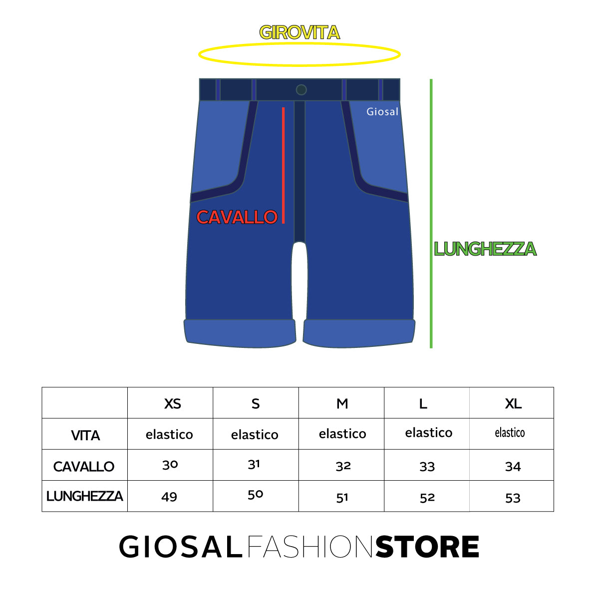 Short Men's Bermuda Shorts Striped Blue Stripes GIOSAL-PC1409A