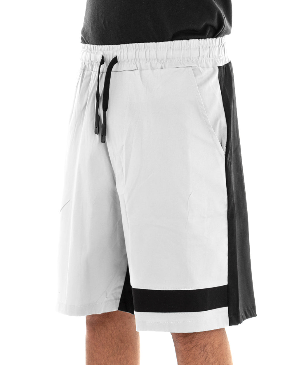 Bermuda Shorts Men Two-Tone White Black GIOSAL-PC1630A