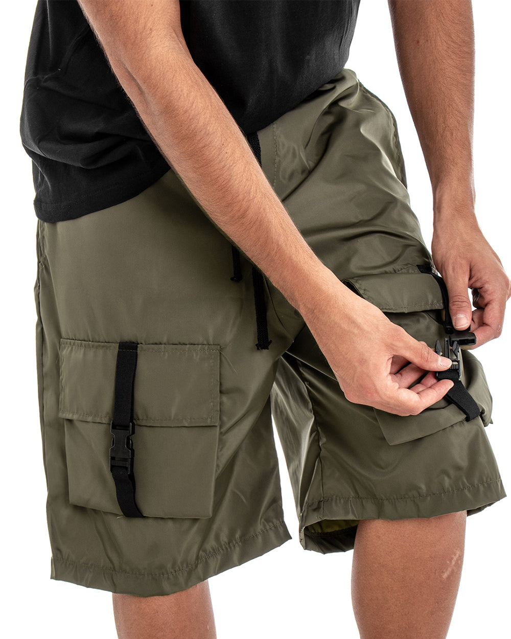 Green Men's Bermuda Shorts Low Crotch GIOSAL-PC1832A