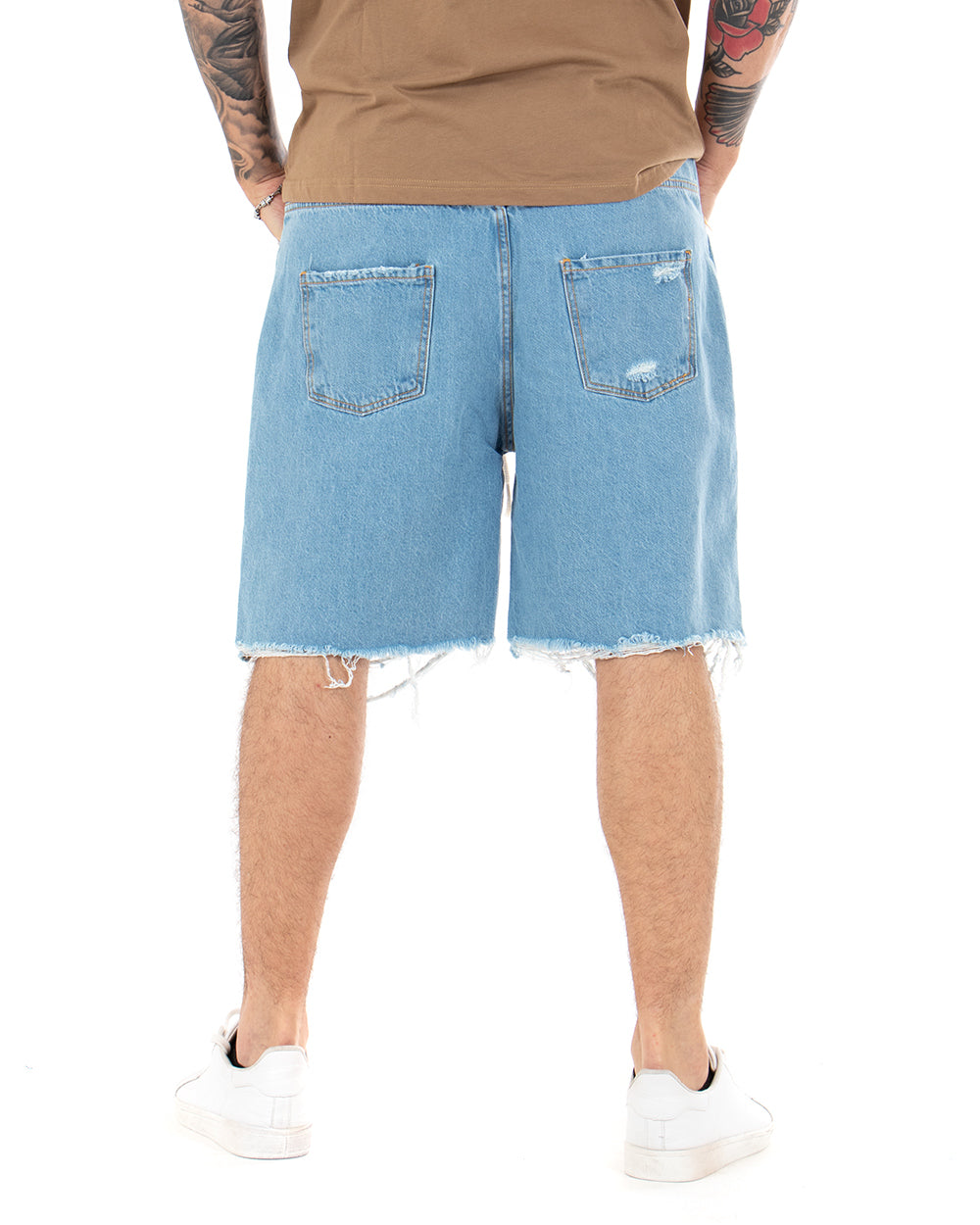 Men's Bermuda Shorts Frayed Jeans Low Crotch Casual GIOSAL-PC1846A
