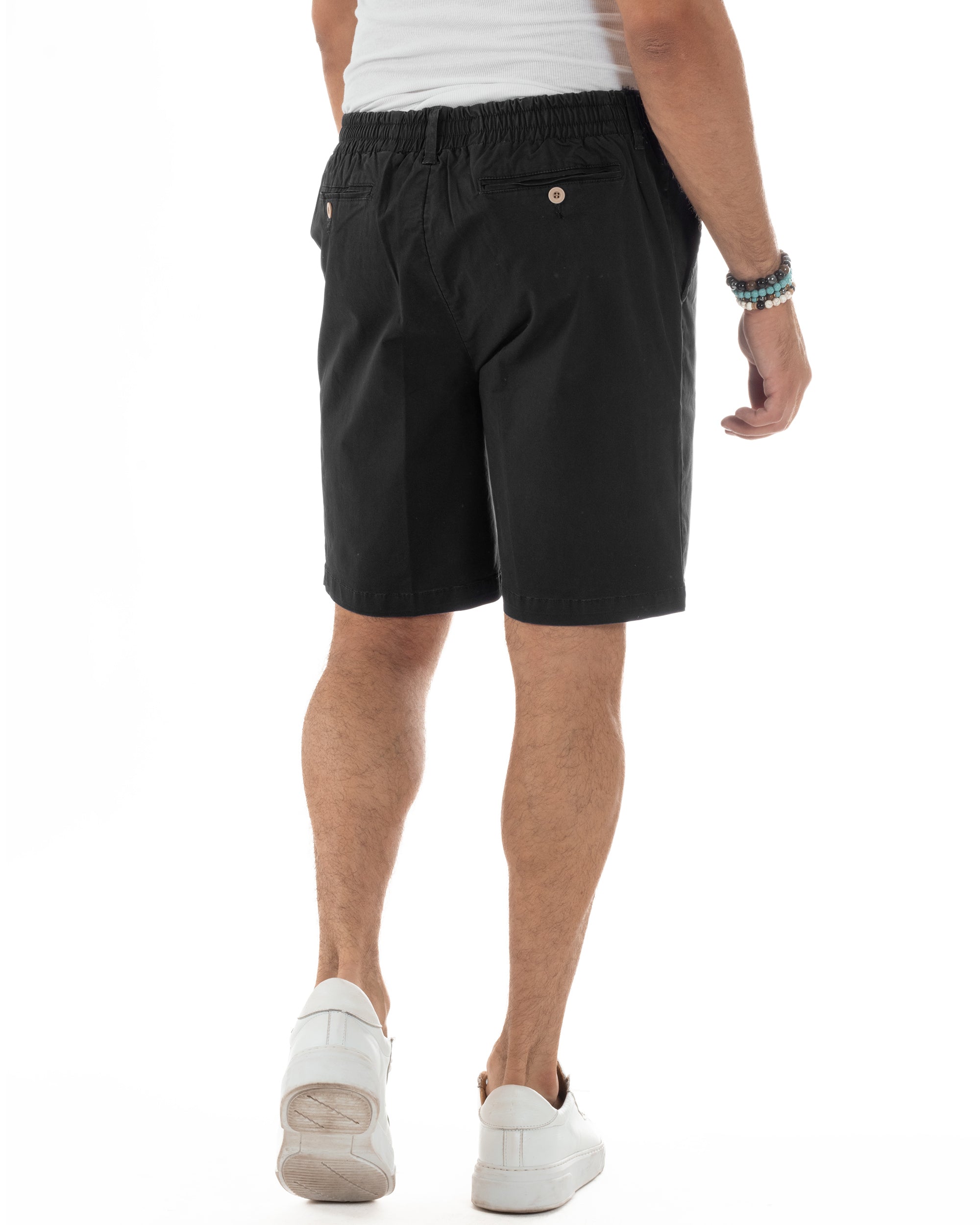 Bermuda Uomo Cotone Tasche America Pantaloni Corti Chino Raso