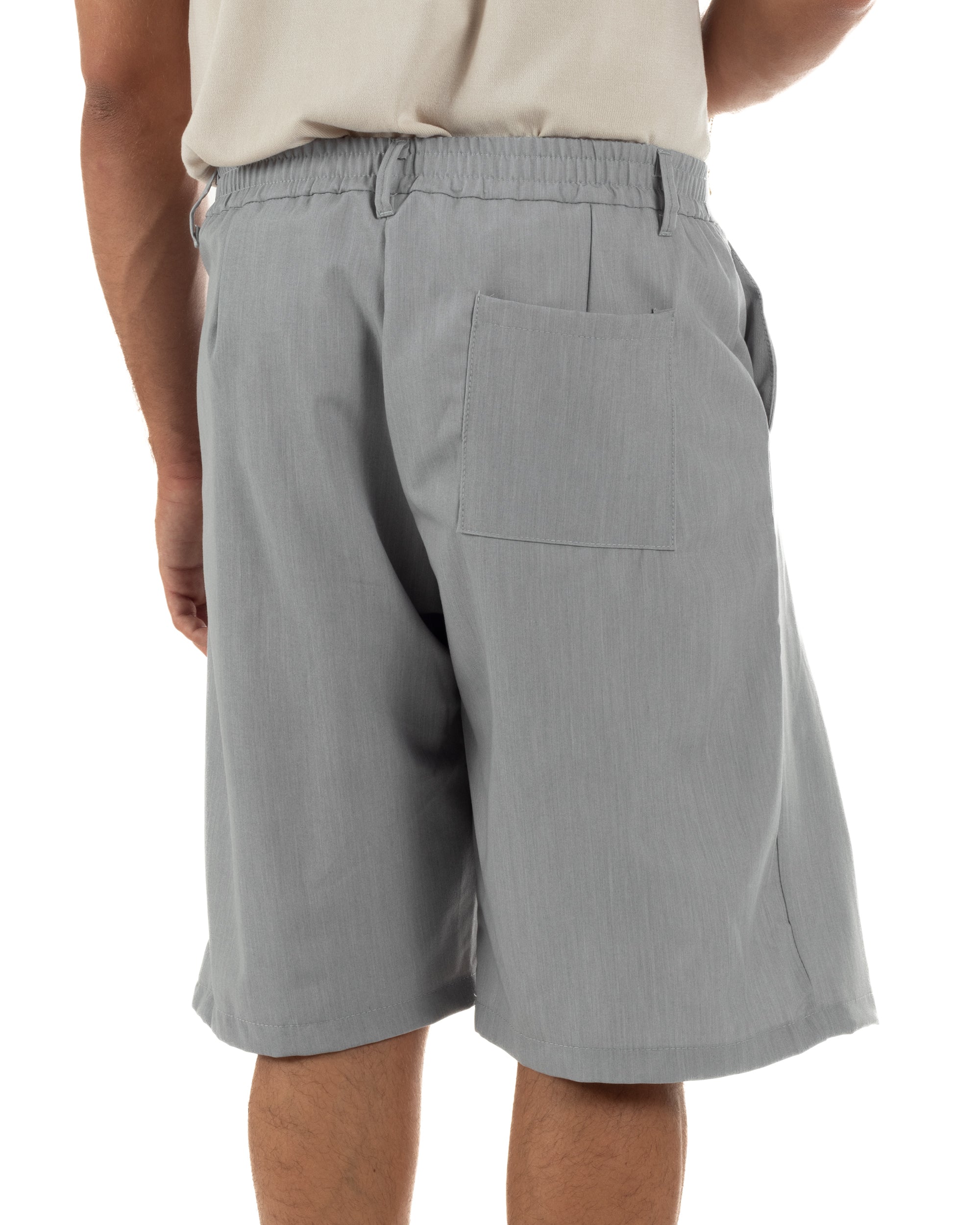 Bermuda pantaloncini uomo baggy fit pinces grigio GIOSAL-PC2062A