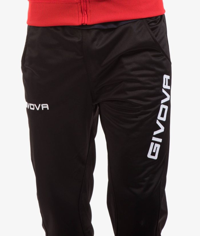 Tuta GIVOVA VISA ROSSO NERO Triacetato Set Unisex Sportivo Da Ginnastica Felpa Con Zip Pantaloni Tracksuit Bicolore GIOSAL