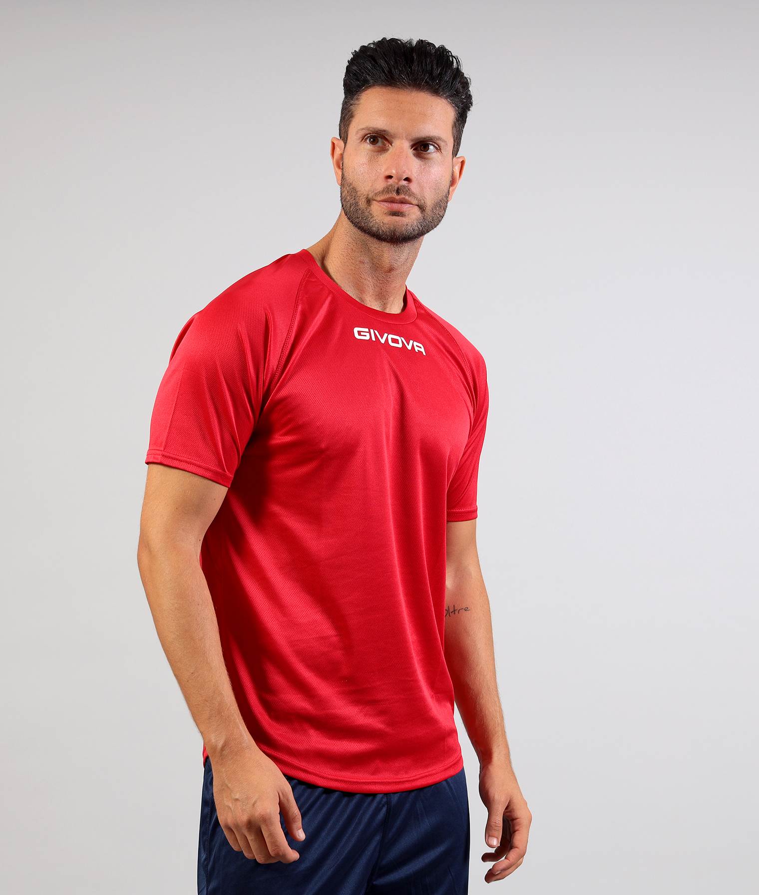 T-shirt GIVOVA ONE MICROFORATA ROSSO Mesh Unisex Maglia Sportiva Comoda Tinta Unita GIOSAL