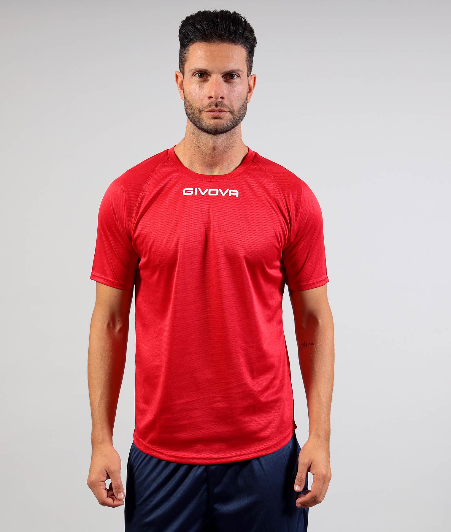 T-shirt GIVOVA ONE MICROFORATA ROSSO Mesh Unisex Maglia Sportiva Comoda Tinta Unita GIOSAL