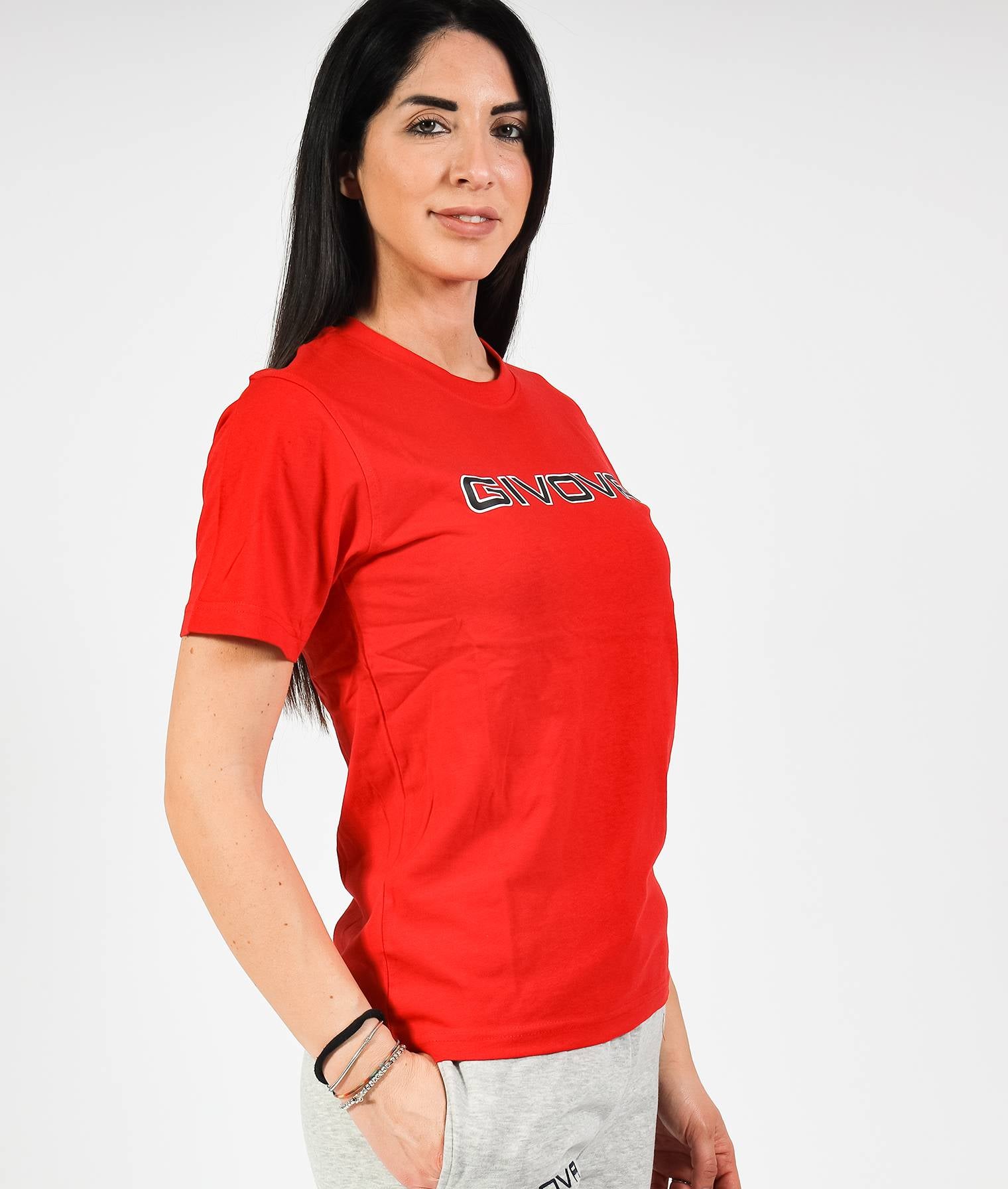 T-SHIRT SPOT GIVOVA ROSSO Cotone Unisex Maglia Mezze Maniche Sportiva Da Ginnastica GIOSAL