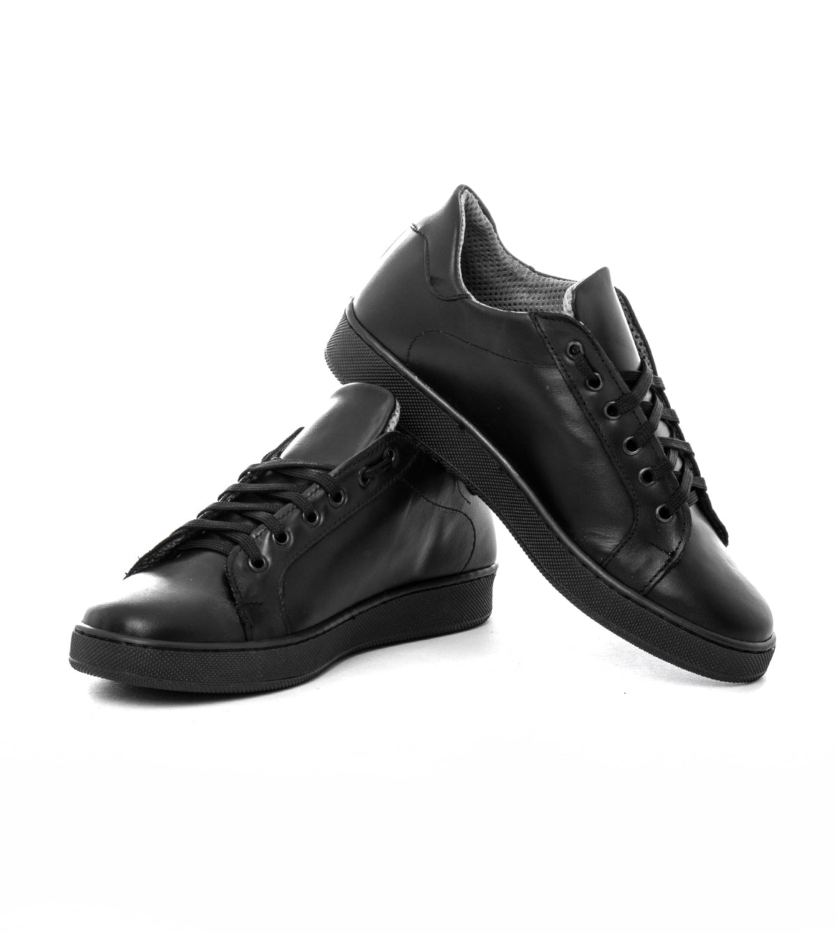 Scarpe Uomo Sneakers Basse Ecopelle Nero Basic Casual Eleganti Sportive GIOSAL-S1110A