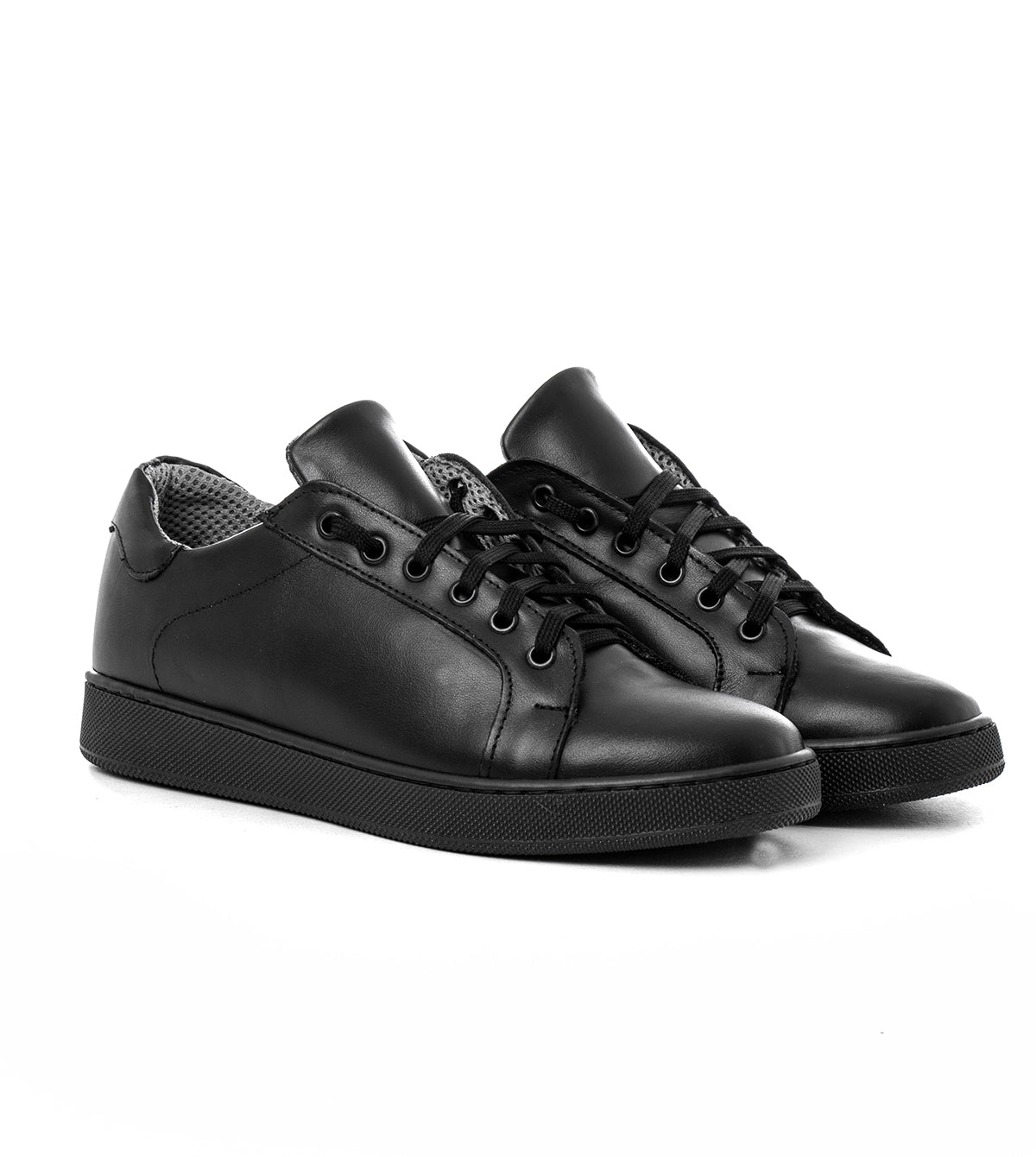 Scarpe Uomo Sneakers Basse Ecopelle Nero Basic Casual Eleganti Sportive GIOSAL-S1110A