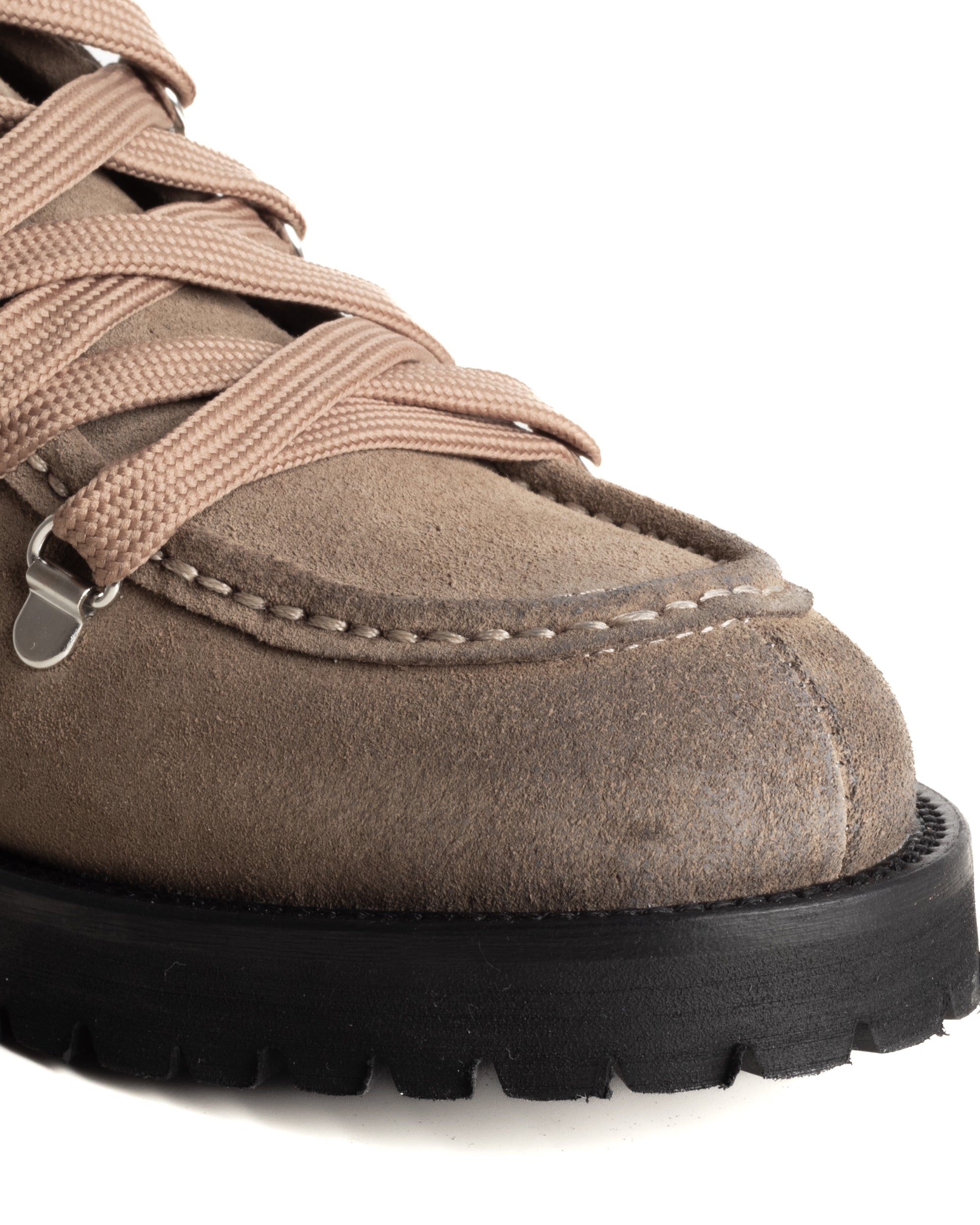 Scarpe Uomo Mocassini Ingegnere Con Ganci E Lacci Casual Camoscio Tinta Unita Beige GIOSAL-S1254A