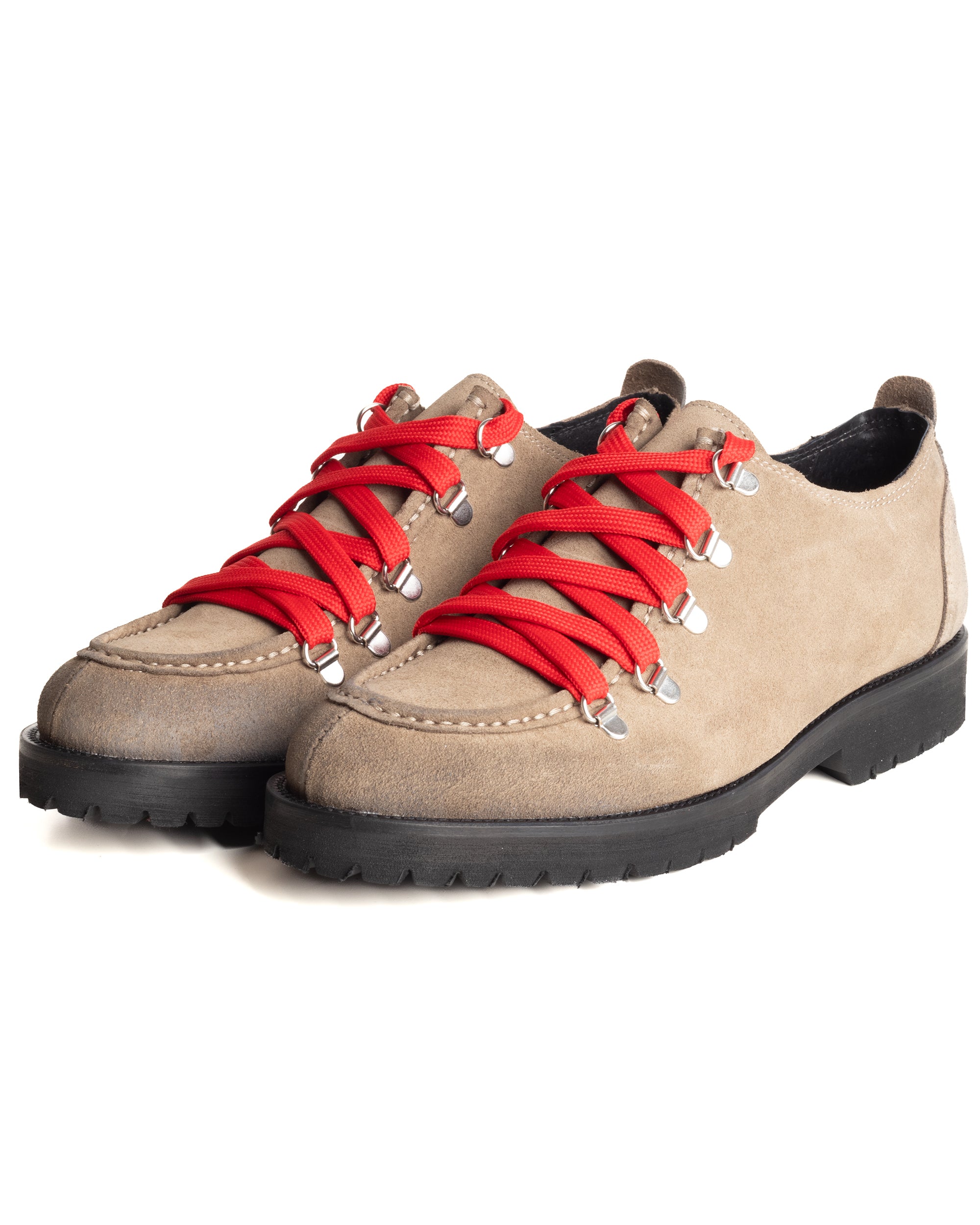 Scarpe Uomo Mocassini Ingegnere Con Ganci E Lacci Casual Camoscio Tinta Unita Beige GIOSAL-S1254A