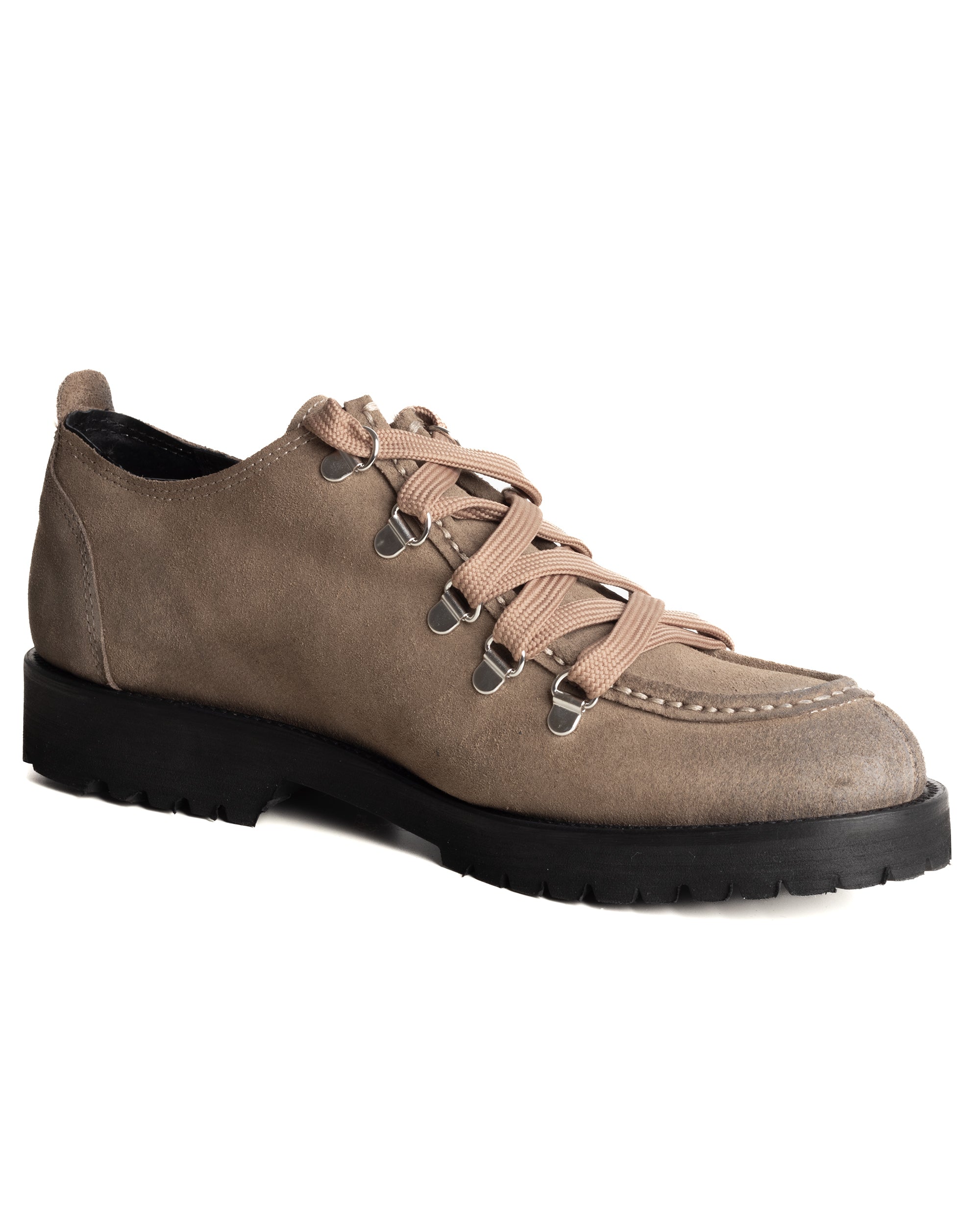 Scarpe Uomo Mocassini Ingegnere Con Ganci E Lacci Casual Camoscio Tinta Unita Beige GIOSAL-S1254A