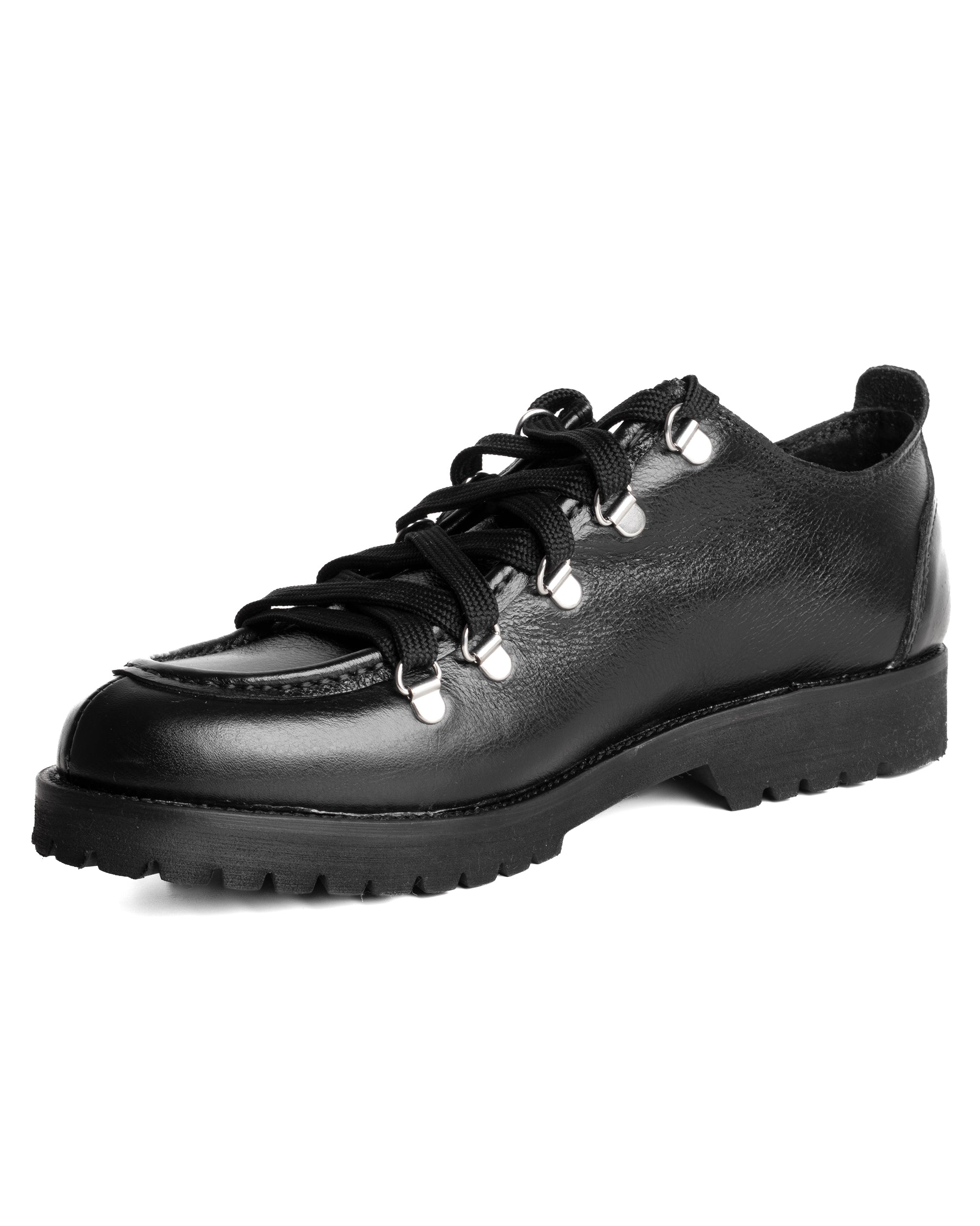 Scarpe Uomo Mocassini Ingegnere Con Ganci E Lacci Casual Ecopelle Tinta Unita Nero GIOSAL-S1255A