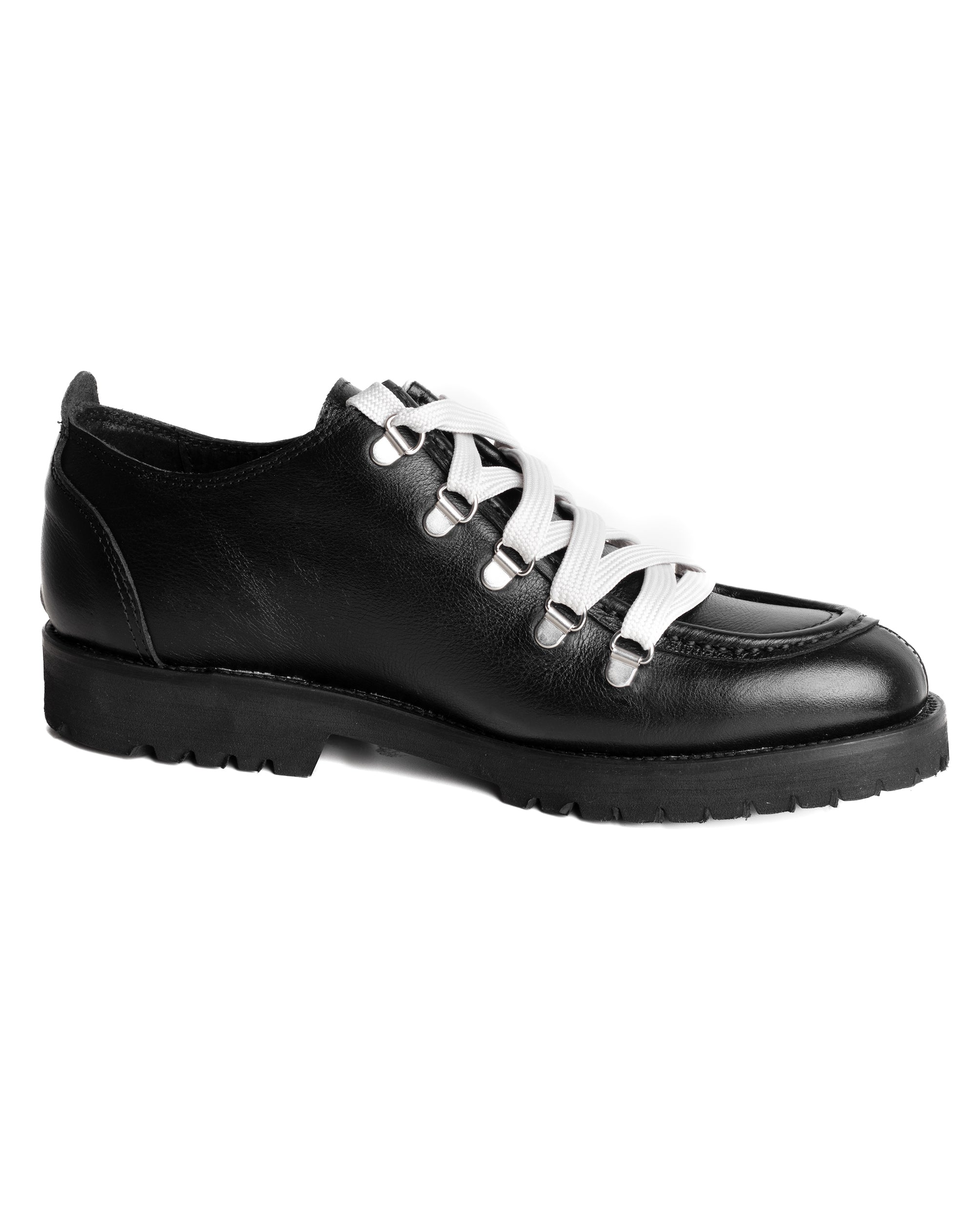 Scarpe Uomo Mocassini Ingegnere Con Ganci E Lacci Casual Ecopelle Tinta Unita Nero GIOSAL-S1255A