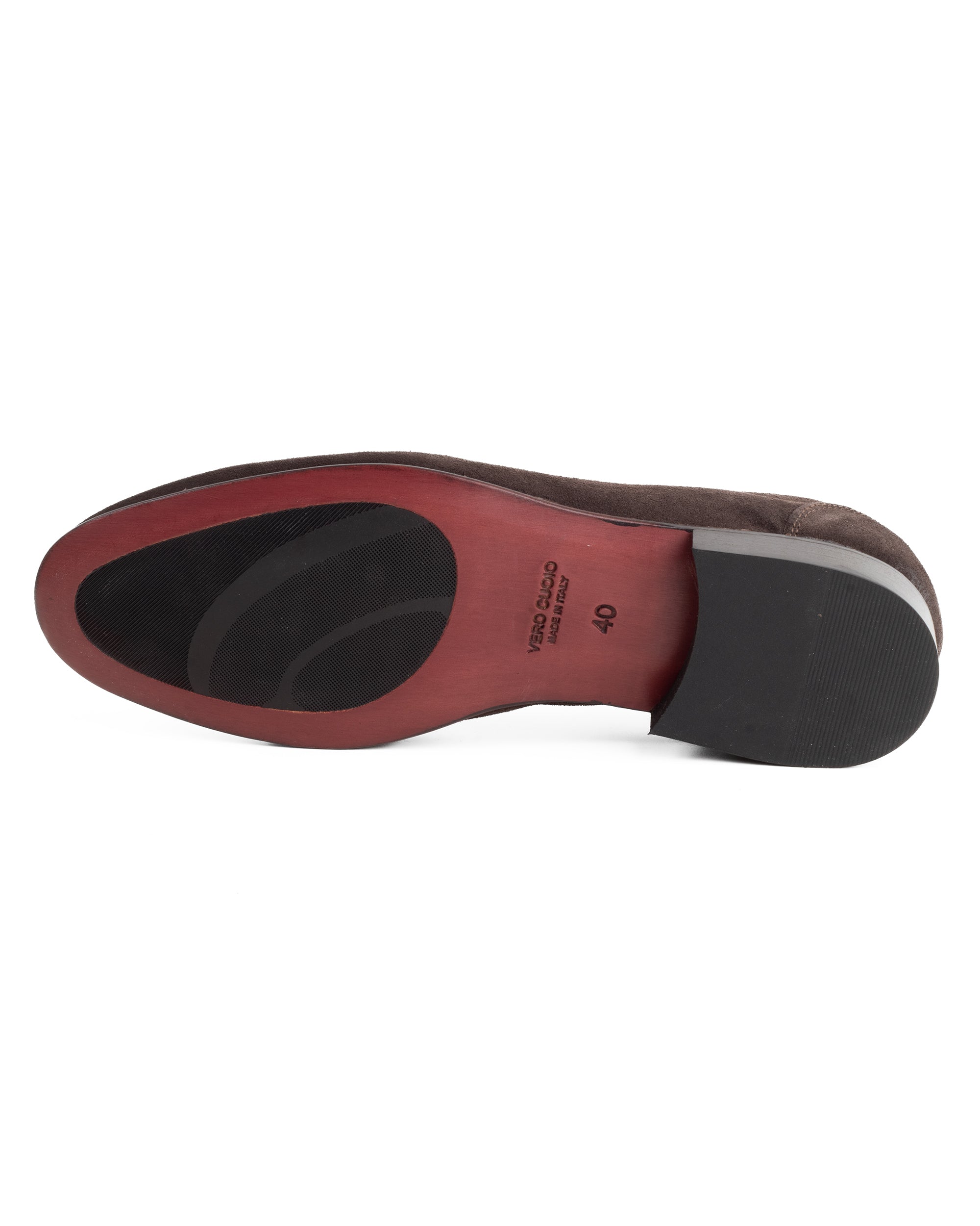 Mocassini Uomo Con Nappine Scarpe Camoscio Eleganti Cerimonia Pelle Scamosciata Suola Di Cuoio Con Ovalino Antiscivolo Casual Marrone GIOSAL-S1267A