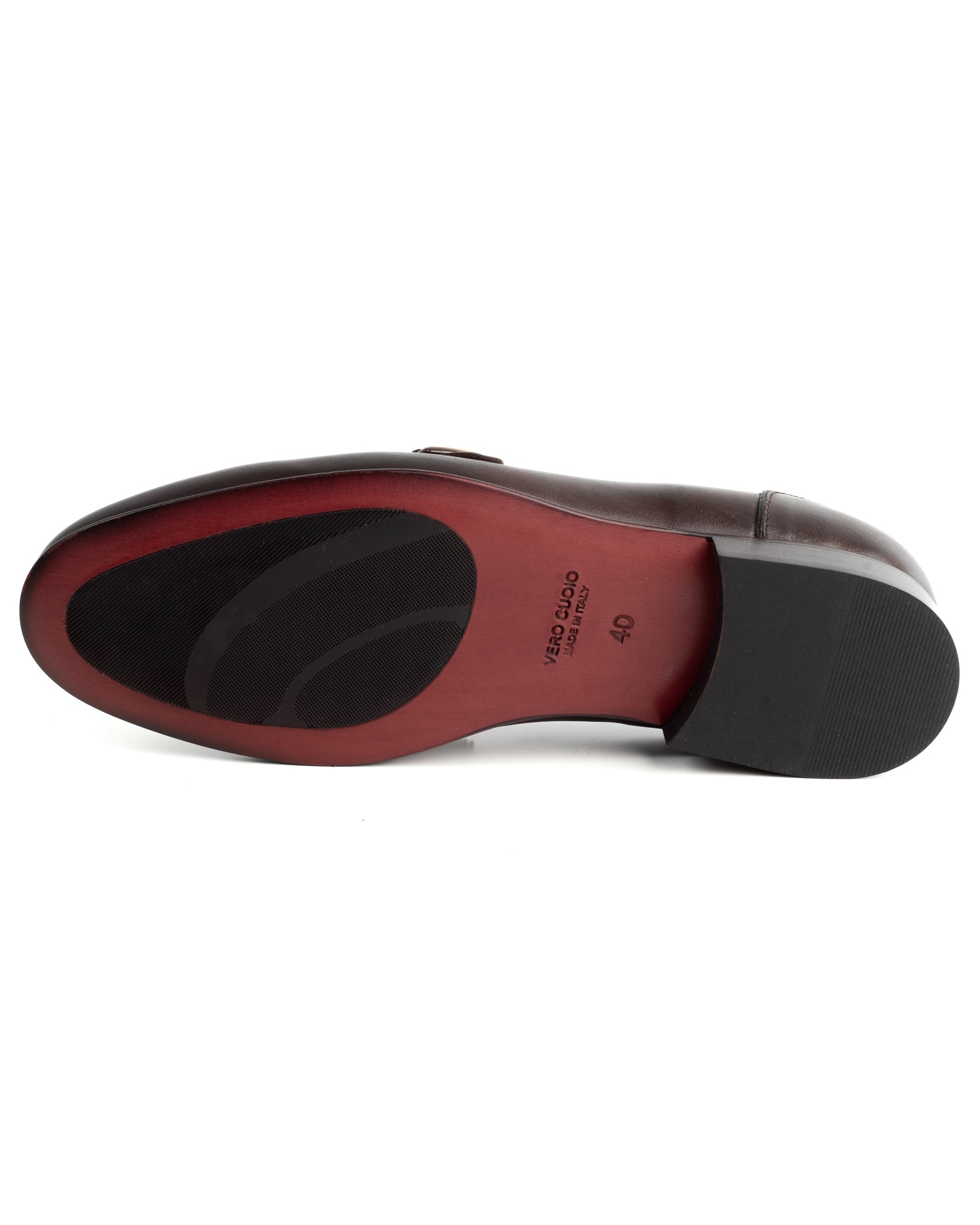 Mocassini Uomo Con Fibbia Frangia Borchie Scarpe Ecopelle Eleganti Pelle Vitello Cerimonia Suola Di Cuoio Con Ovalino Antiscivolo Casual Marrone GIOSAL-S1271A