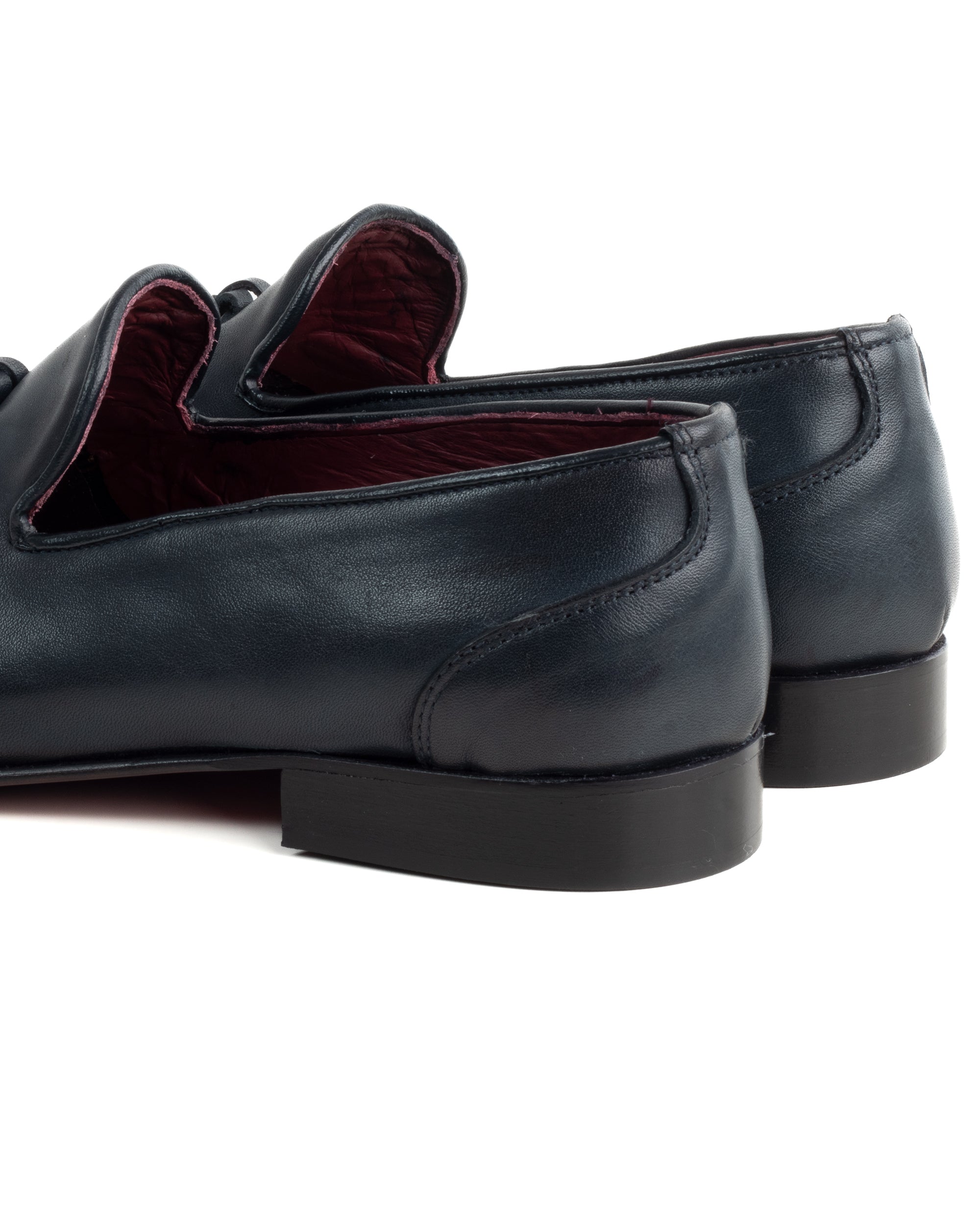 Mocassini College Uomo Con Nappine Scarpe Classiche Ecopelle Morbida Eleganti Cerimonia Suola Di Cuoio Con Ovalino Antiscivolo Casual Blu GIOSAL-S1281A