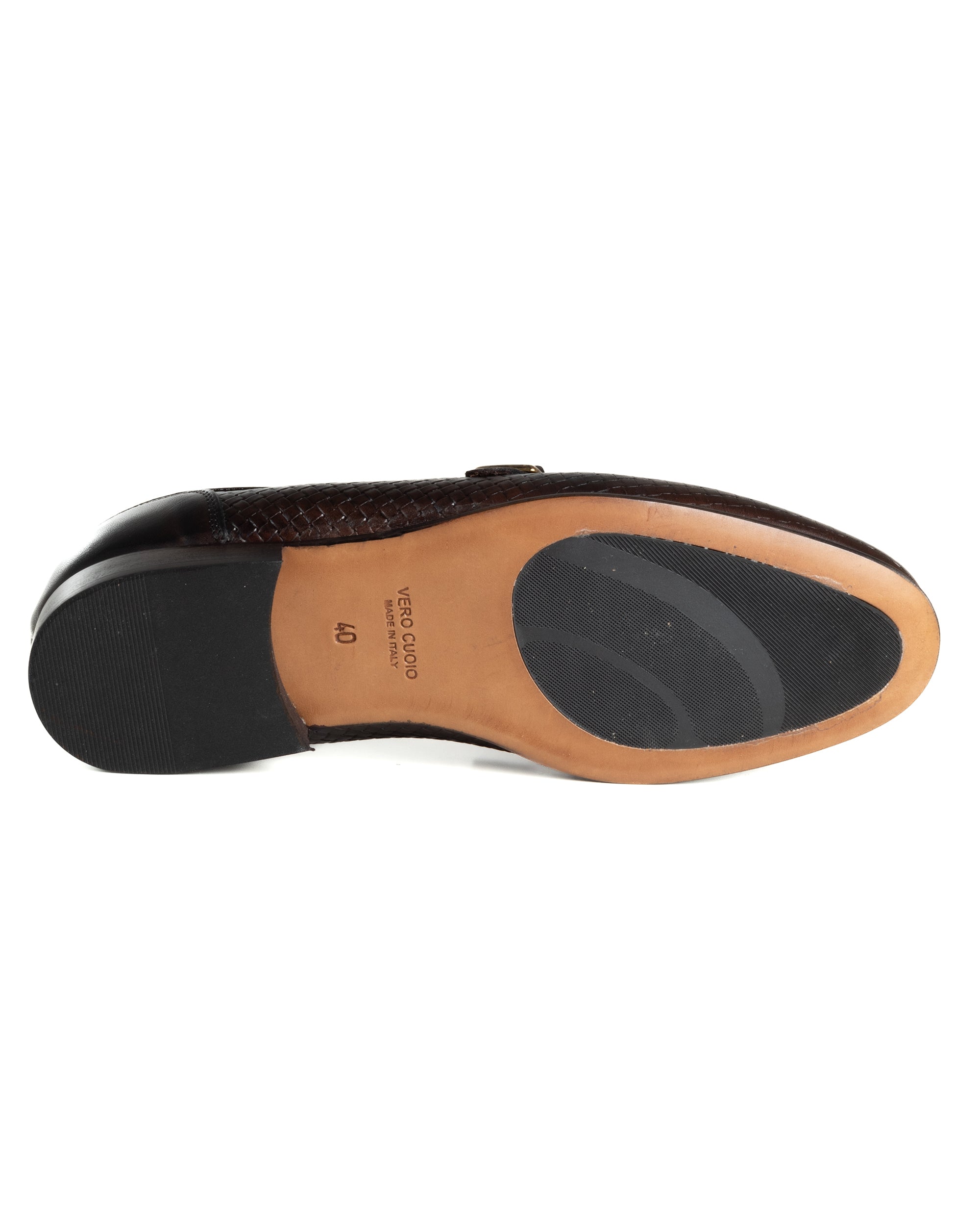 Mocassini Uomo Con Fibbia Frangia Scarpe Ecopelle Eleganti Pelle Vitello Intrecciata Cerimonia Suola Di Cuoio Con Ovalino Antiscivolo Casual Marrone GIOSAL-S1289A