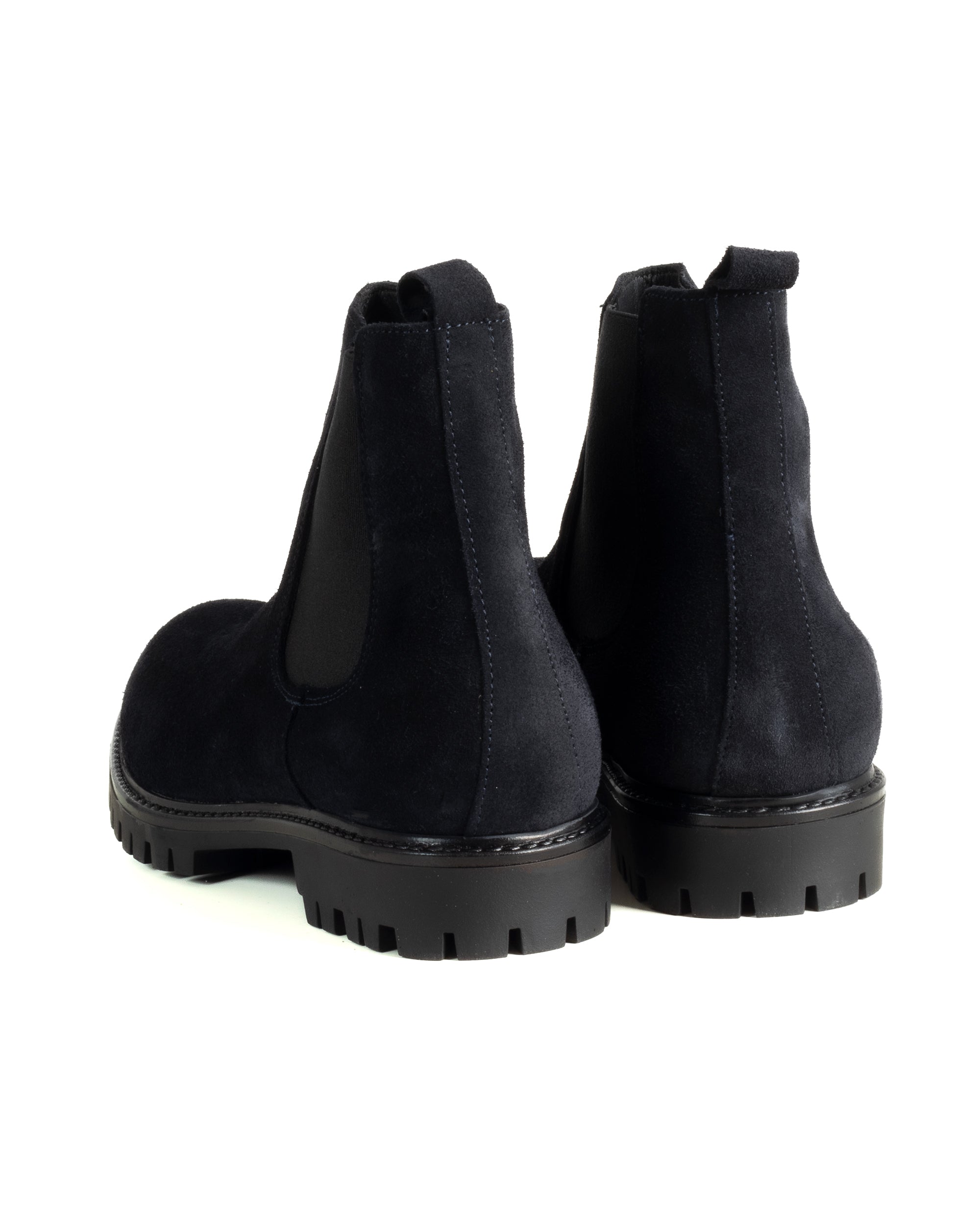 Scarpe Uomo Beatles Stivaletto Chelsea Camoscio Fondo Gomma Roccia Blu GIOSAL-S1298A