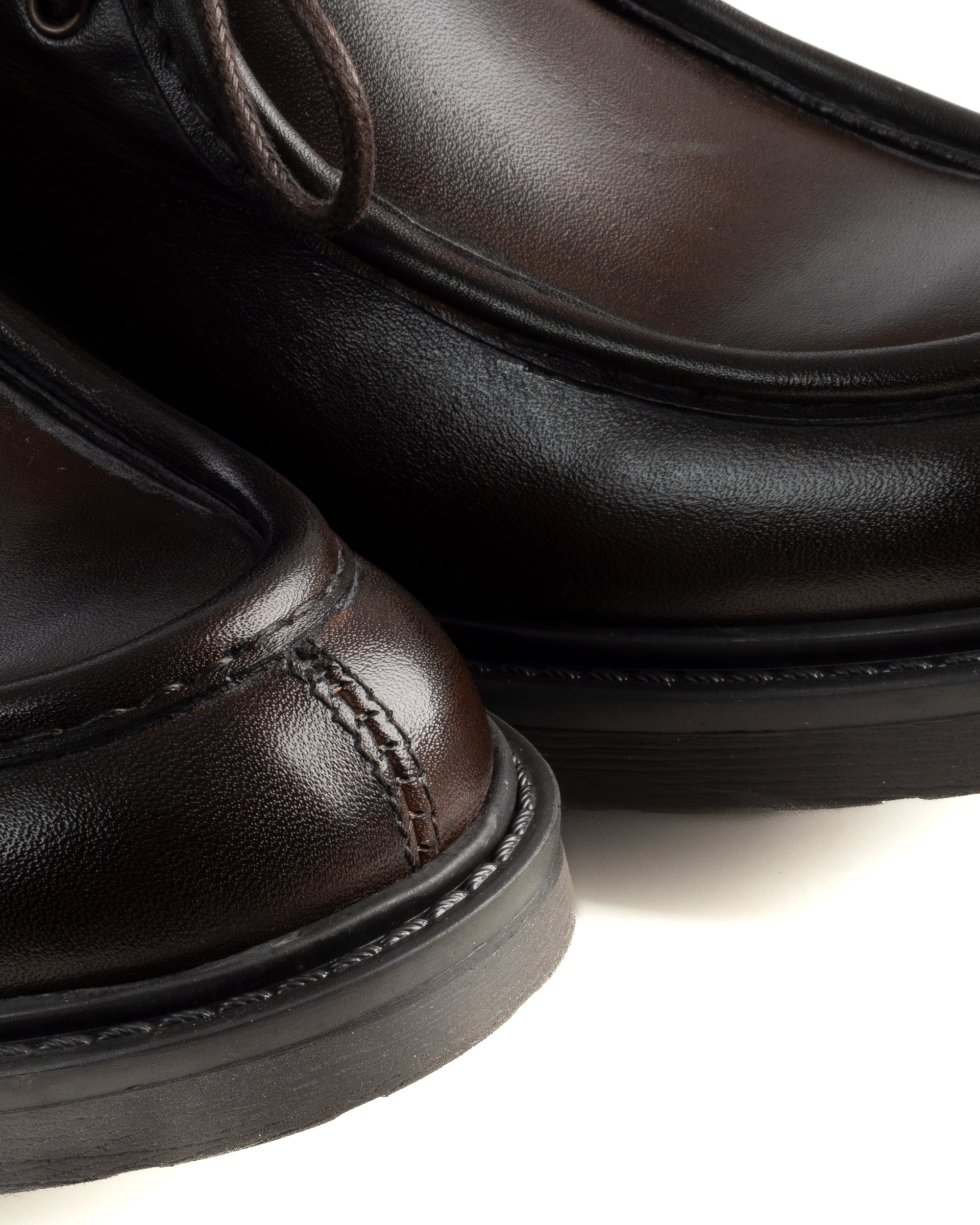 Scarpe Uomo Stringate Derby Lacci Eleganti Pelle Testa Di Moro S1302A