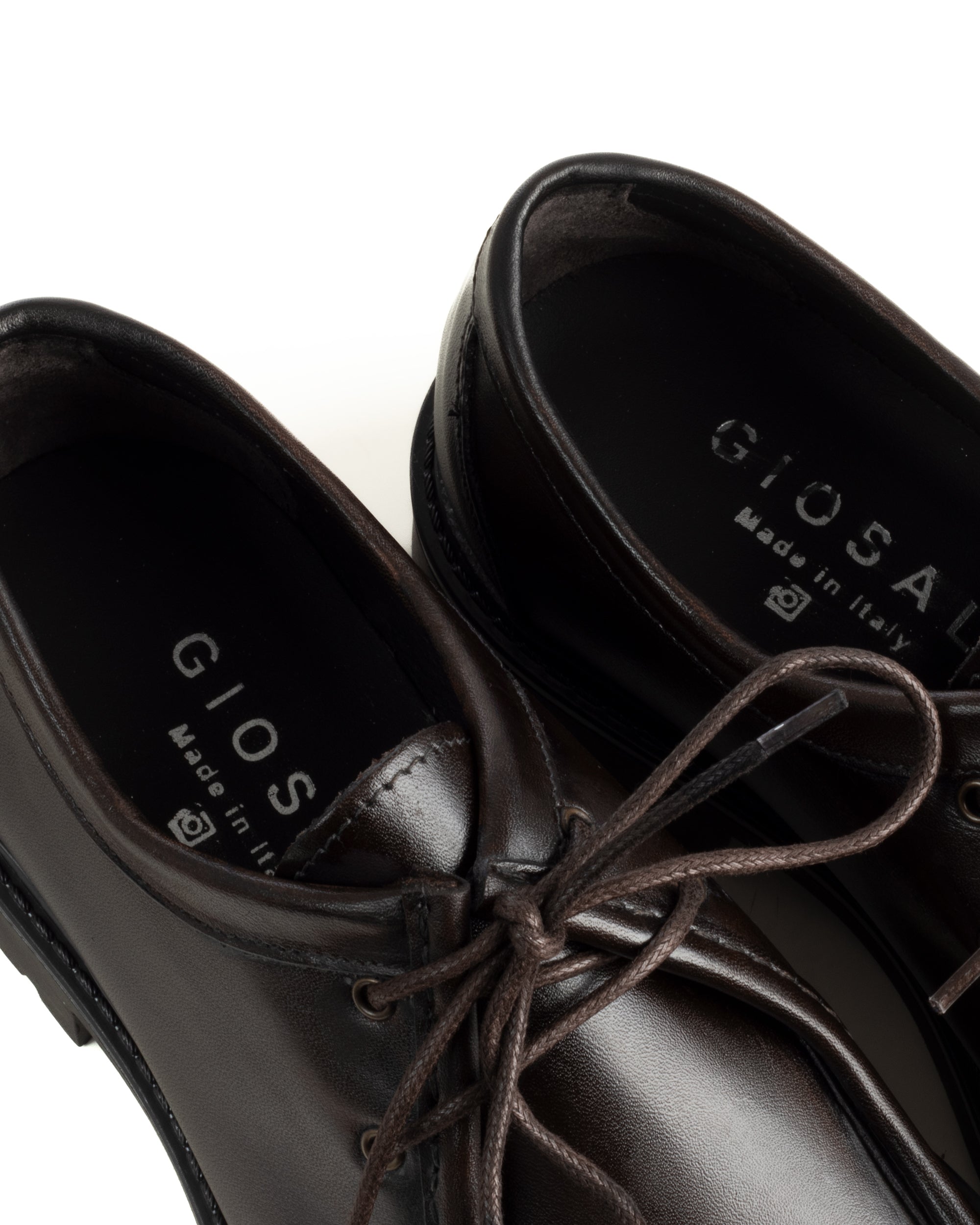 Scarpe Uomo Stringate Derby Lacci Eleganti Pelle Testa Di Moro S1302A